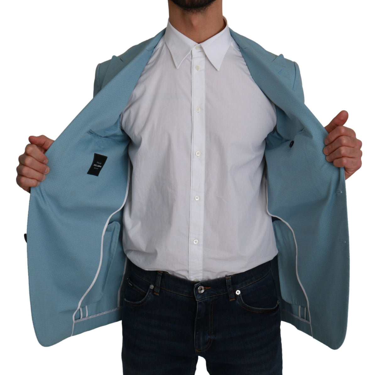 Dolce & Gabbana Blauer Slim Fit Mantel Jacke MARTINI Blazer