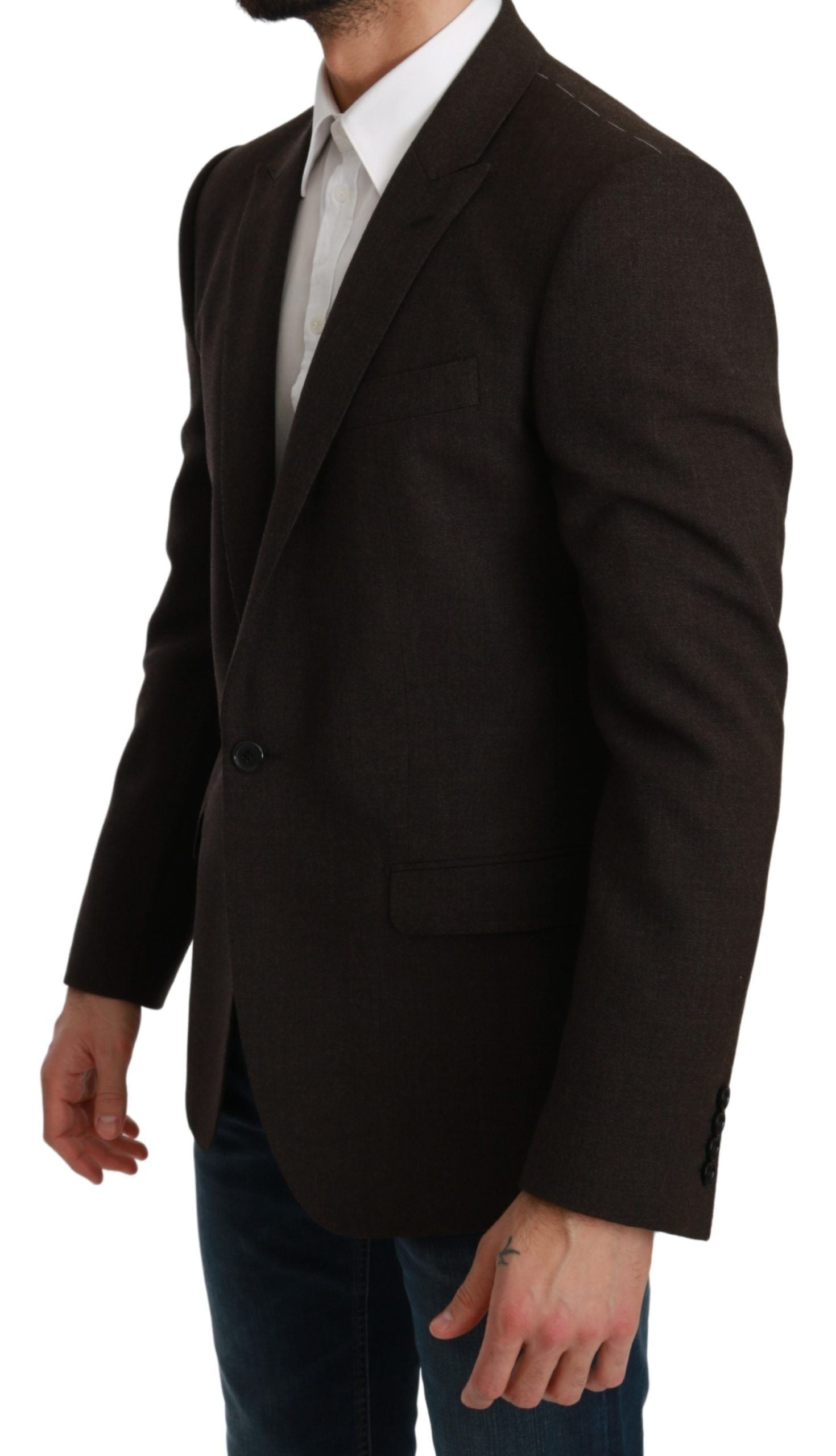 Dolce & Gabbana Brauner Slim Fit Mantel Jacke MARTINI Blazer