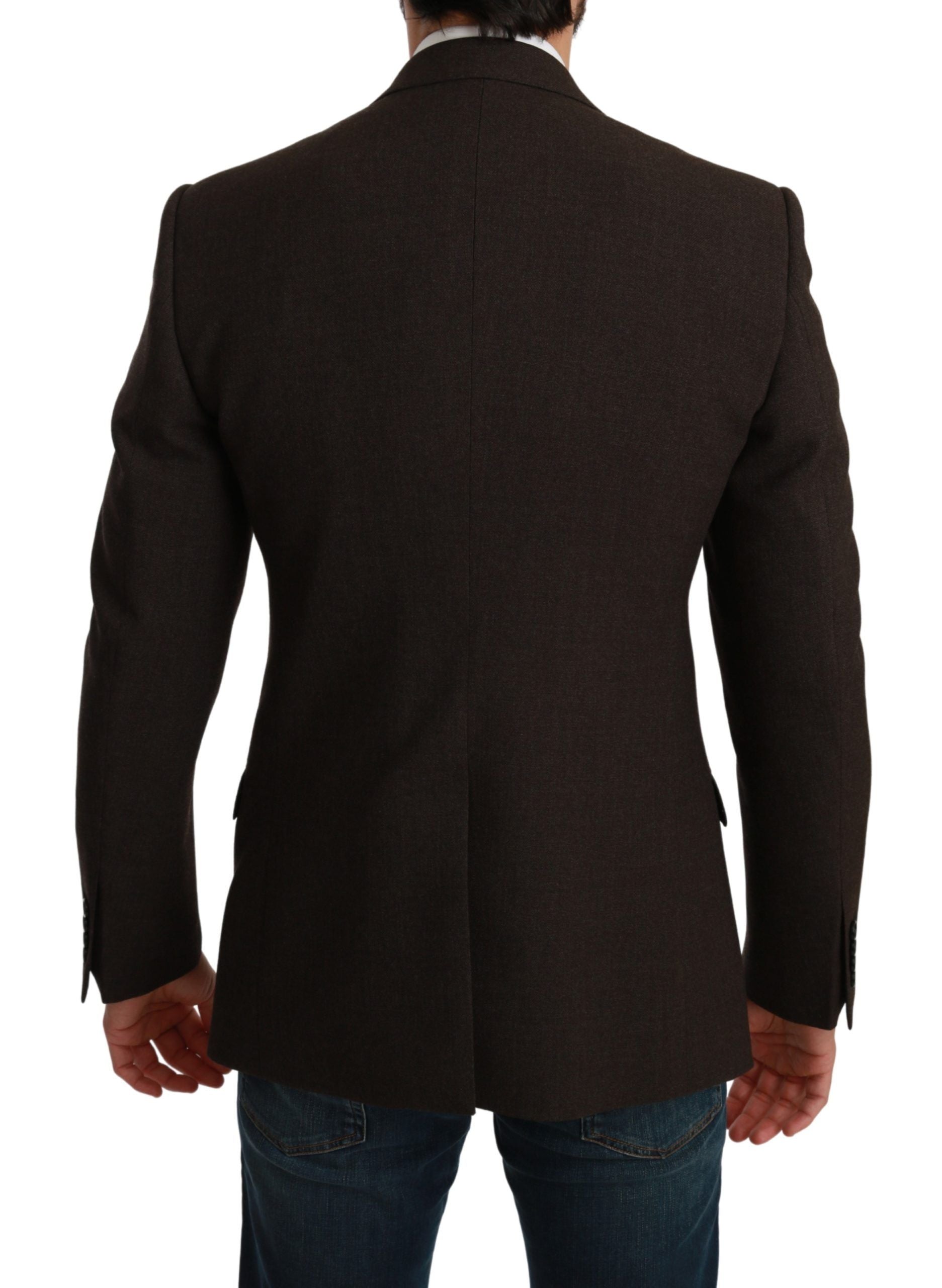 Dolce & Gabbana Brauner Slim Fit Mantel Jacke MARTINI Blazer