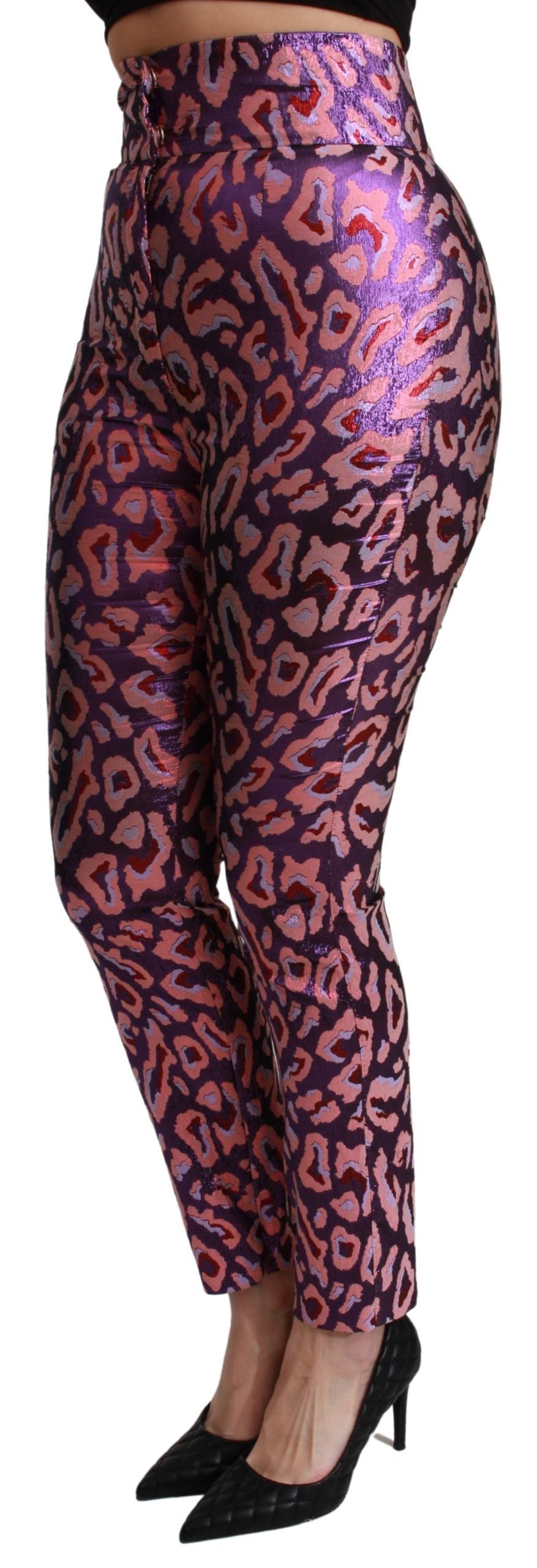 Dolce & Gabbana Mehrfarbig gemusterte Cropped-Hose mit hoher Taille