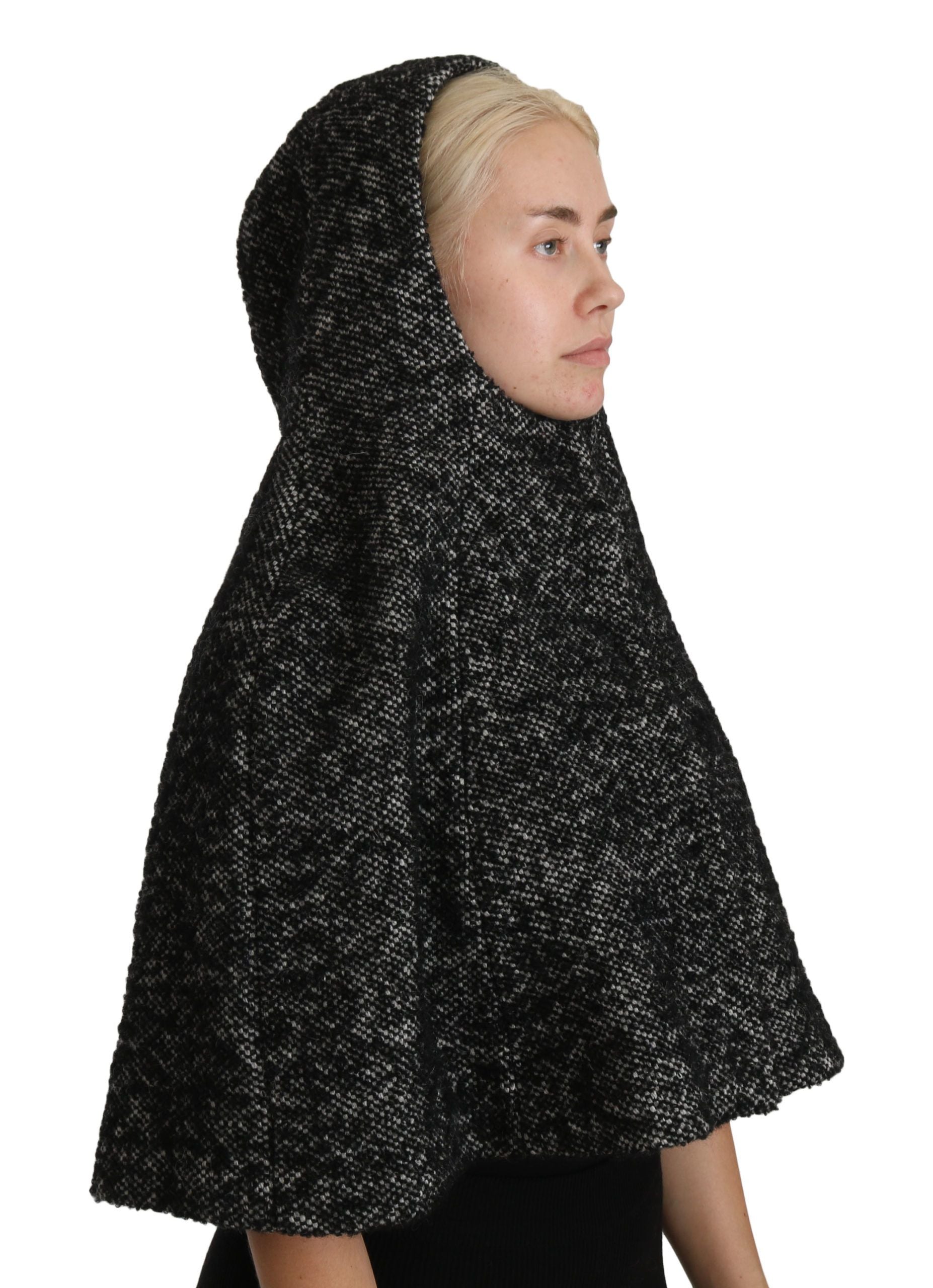 Dolce & Gabbana Grau Tweet Wolle Kaftan Jacke Mantel Top