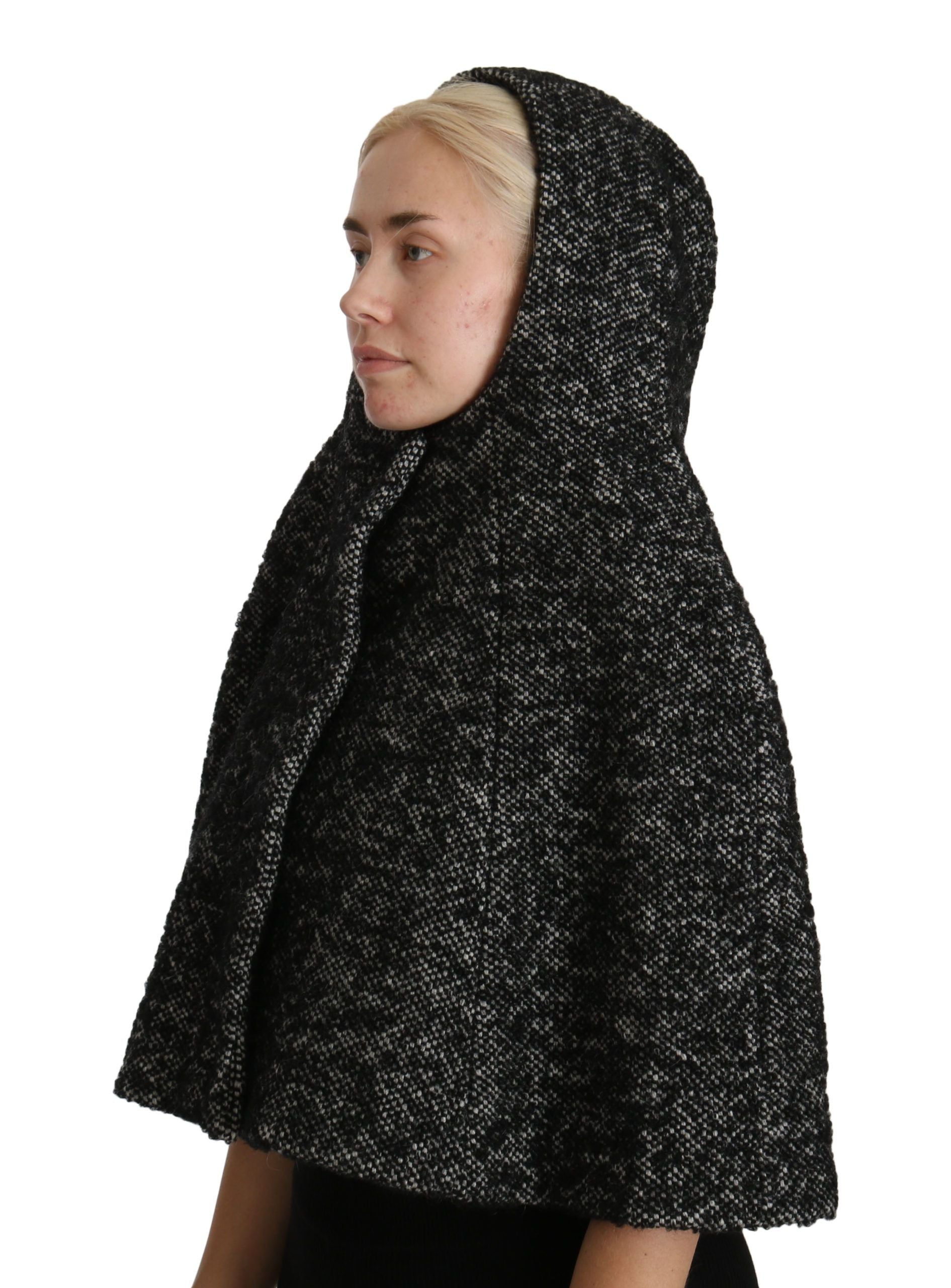 Dolce & Gabbana Grau Tweet Wolle Kaftan Jacke Mantel Top