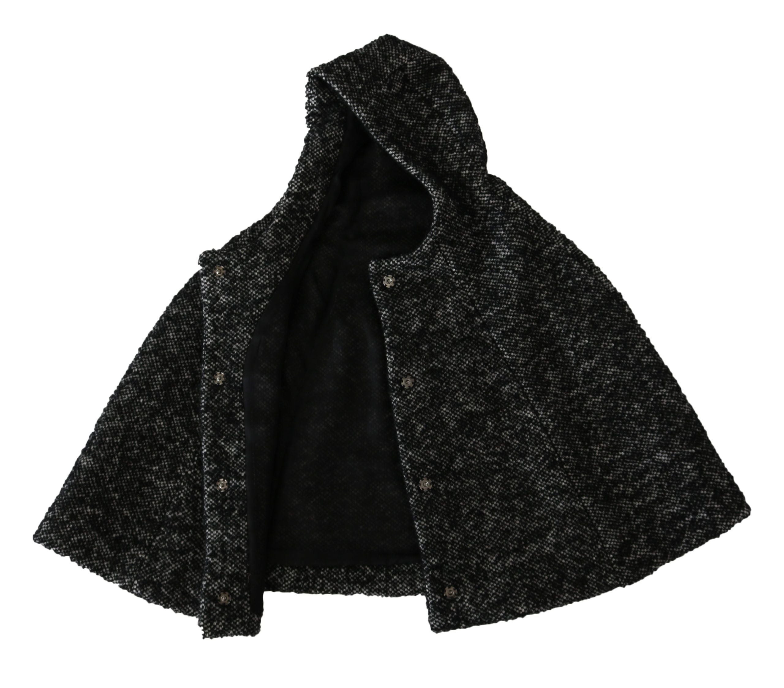 Dolce & Gabbana Grau Tweet Wolle Kaftan Jacke Mantel Top