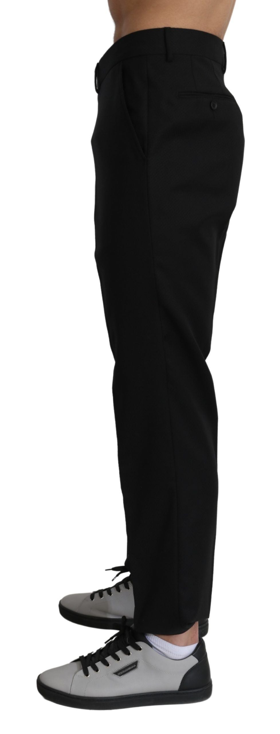 Dolce & Gabbana Schwarz Baumwolle Wolle Formal Dress Hose