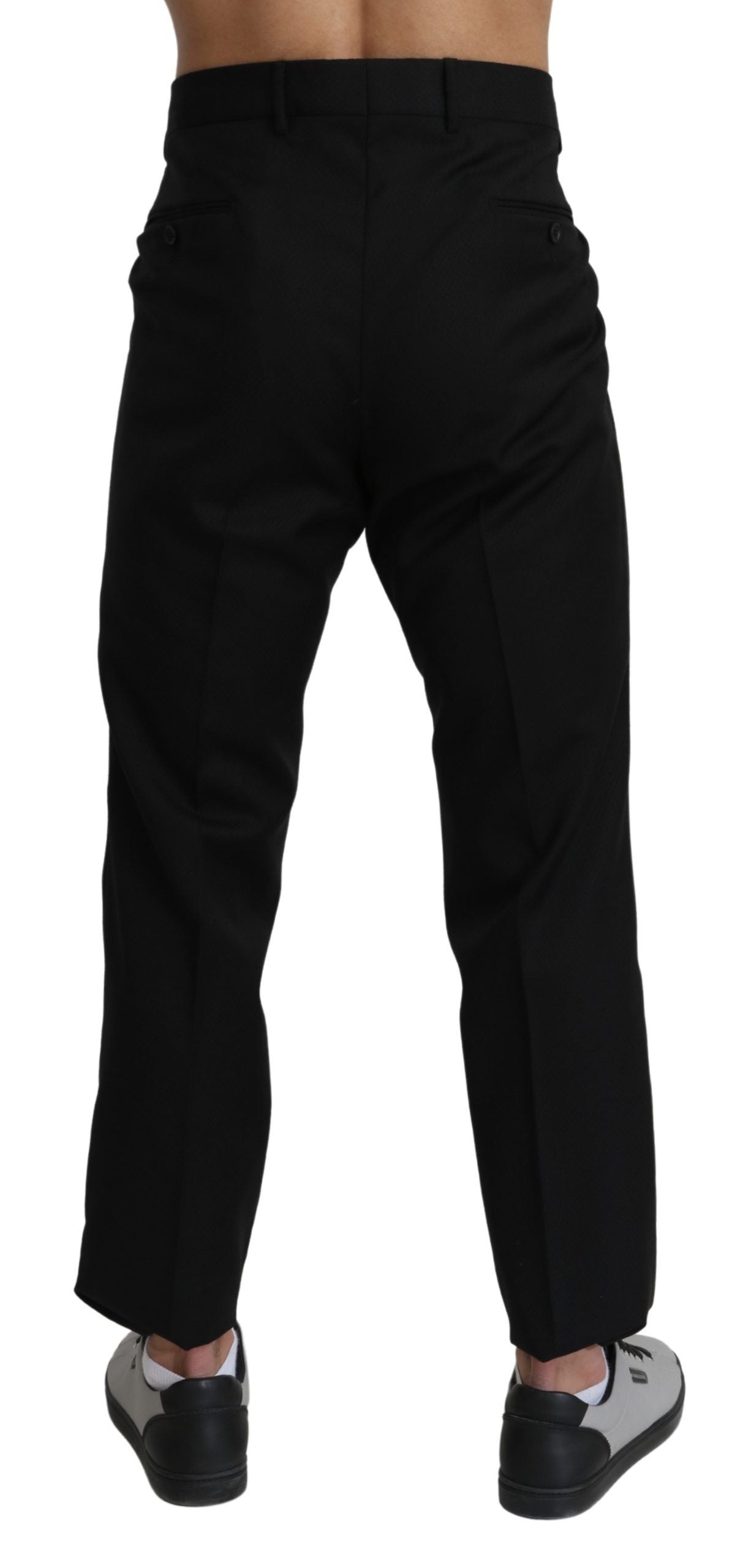Dolce & Gabbana Schwarz Baumwolle Wolle Formal Dress Hose
