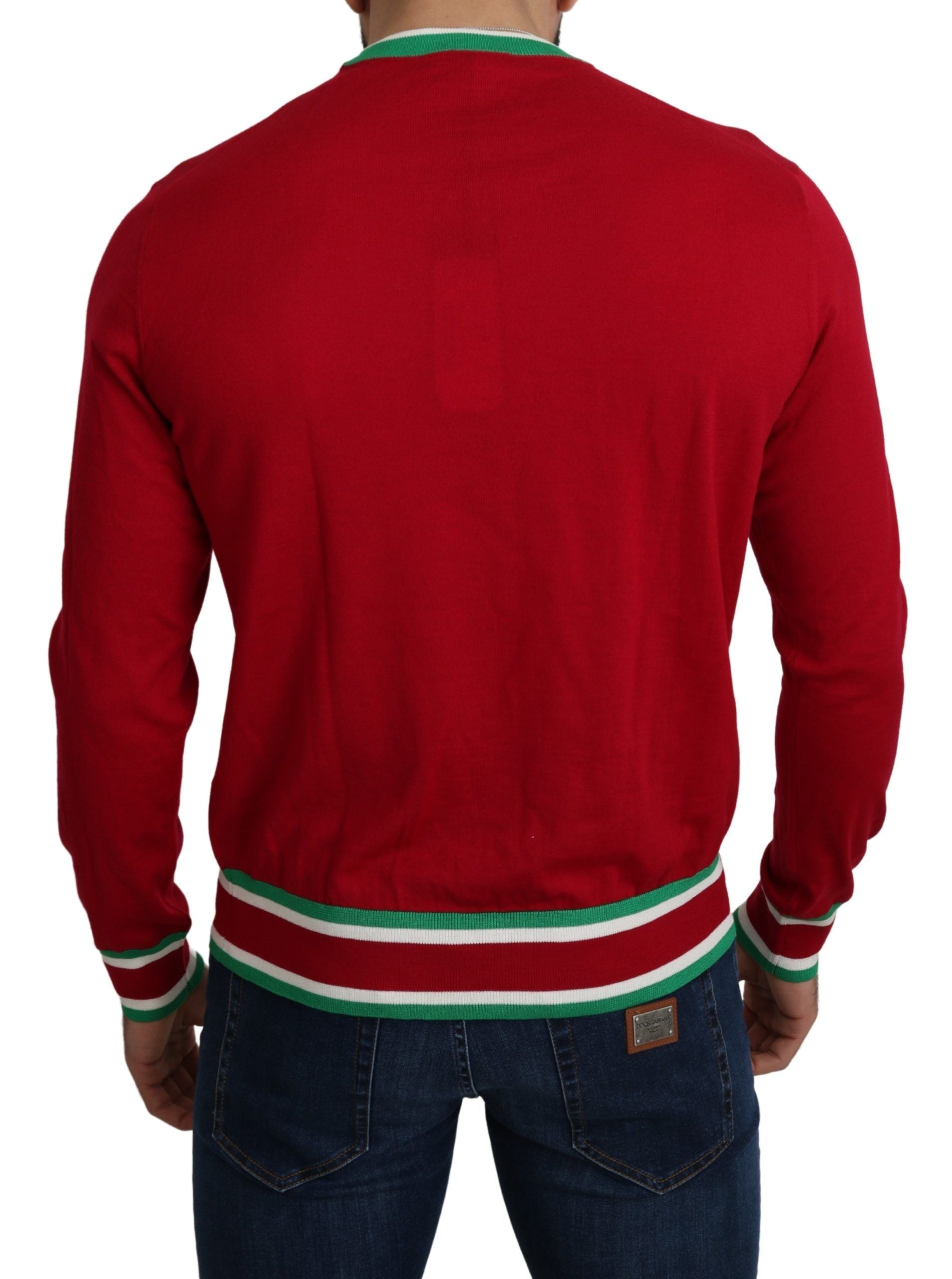 Dolce & Gabbana Roter Woll-Seiden-Pullover für das Schwein des Jahres