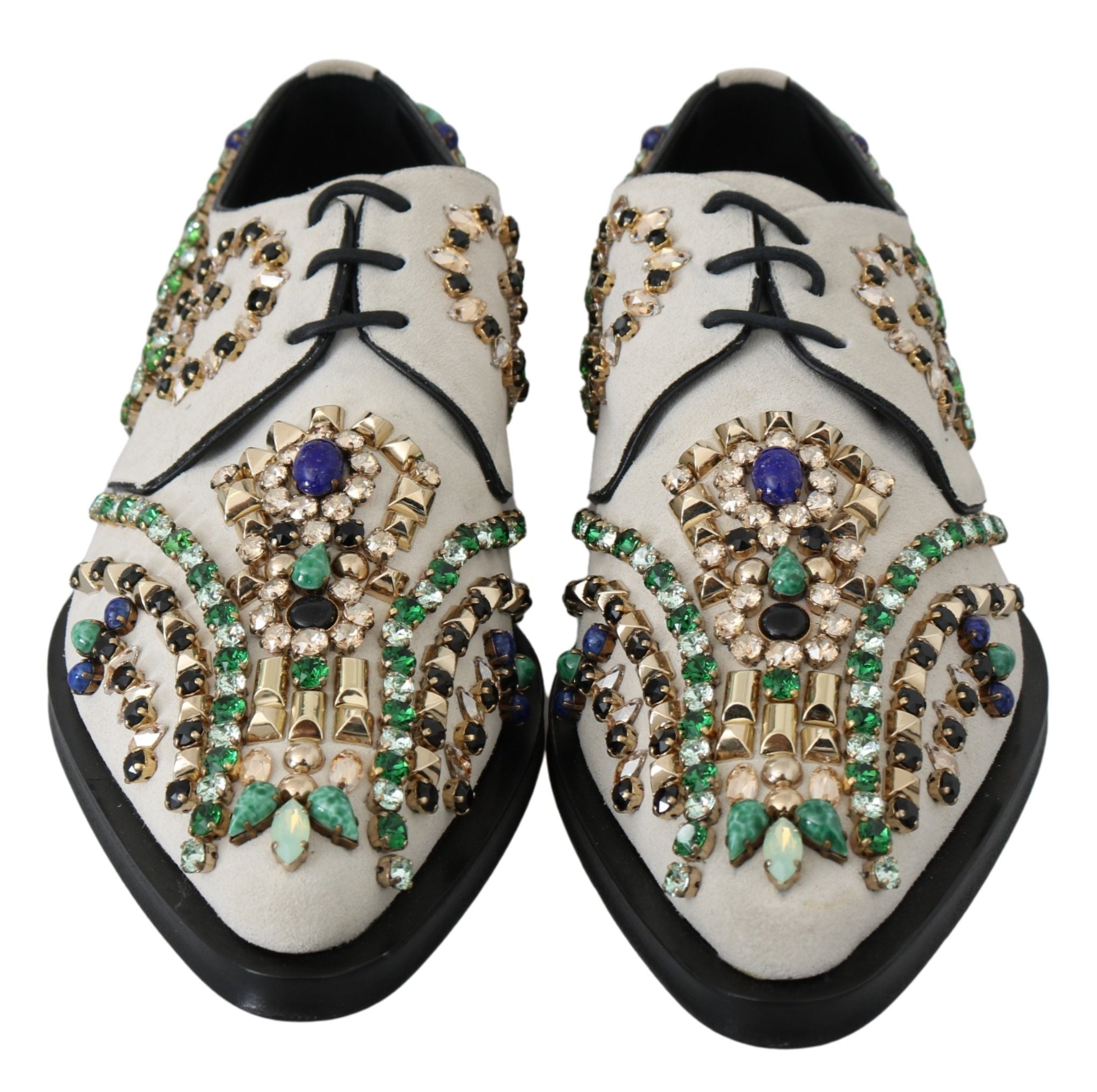 Dolce & Gabbana Weiße Wildleder Kristall Kleid Broque Schuhe