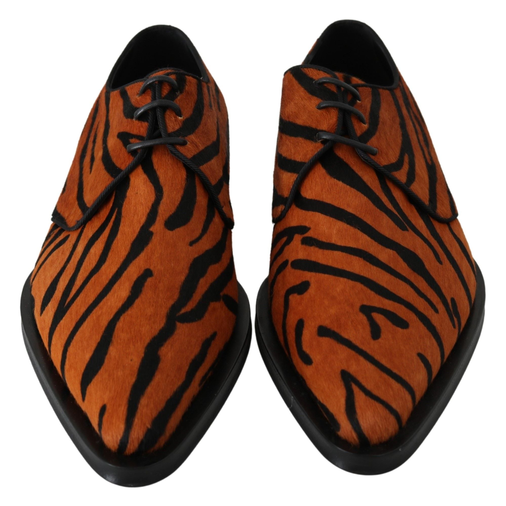 Dolce & Gabbana Orange Pony Haar Formal Kleid Broque Schuhe