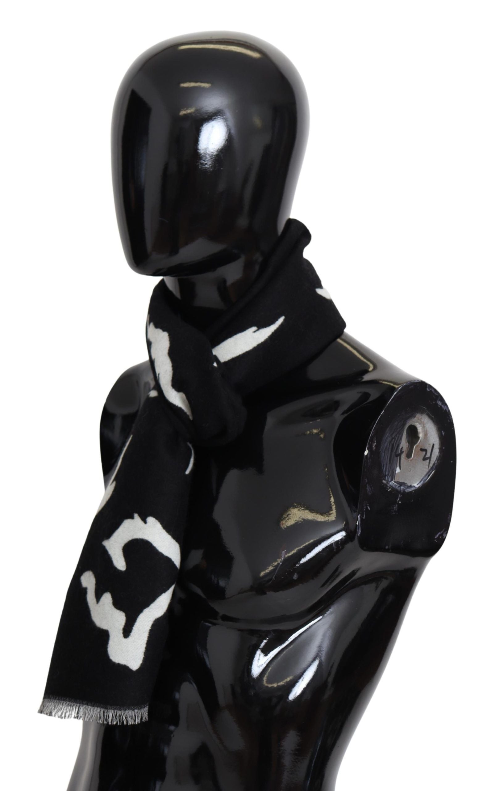 Givenchy Schwarz Weiß Wolle Unisex Winter Warm Schal Wrap Schal