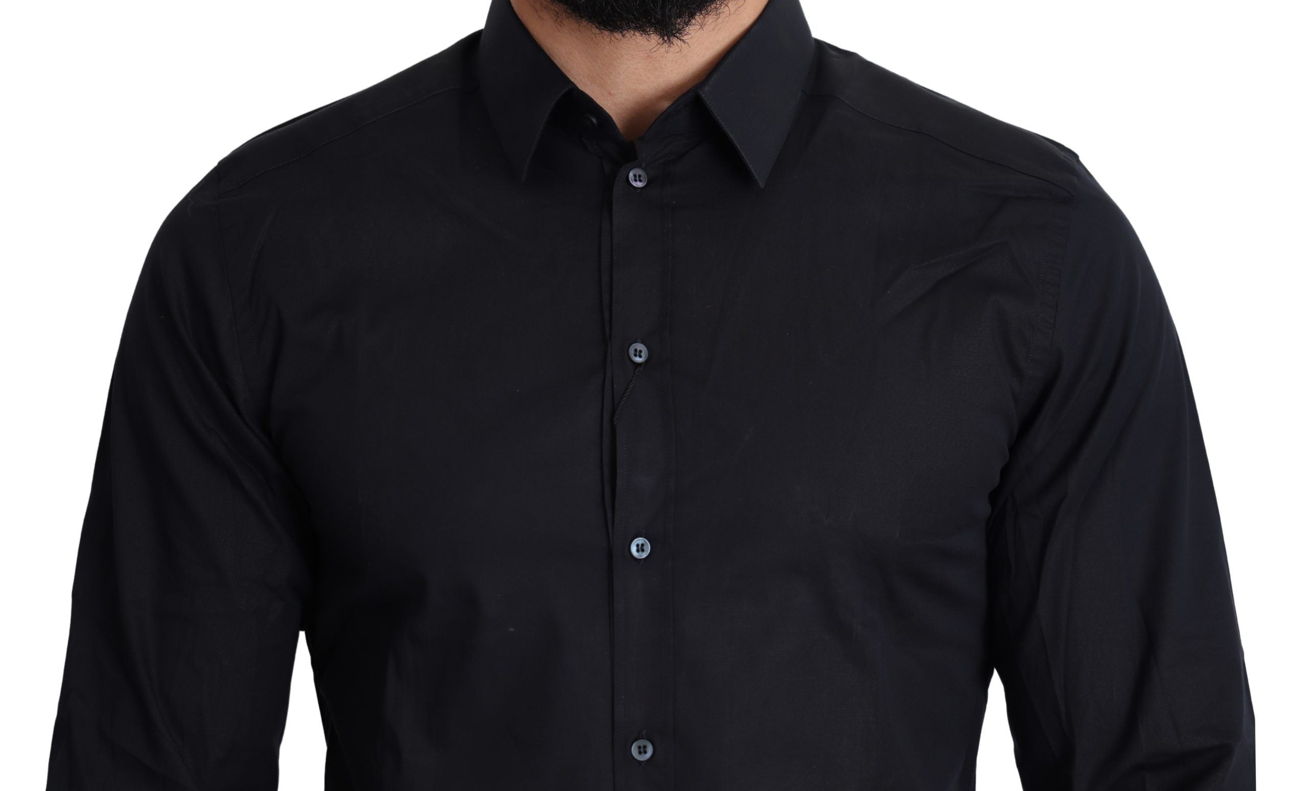 Dolce & Gabbana Blaues Formal GOLD Hemd aus Baumwolle