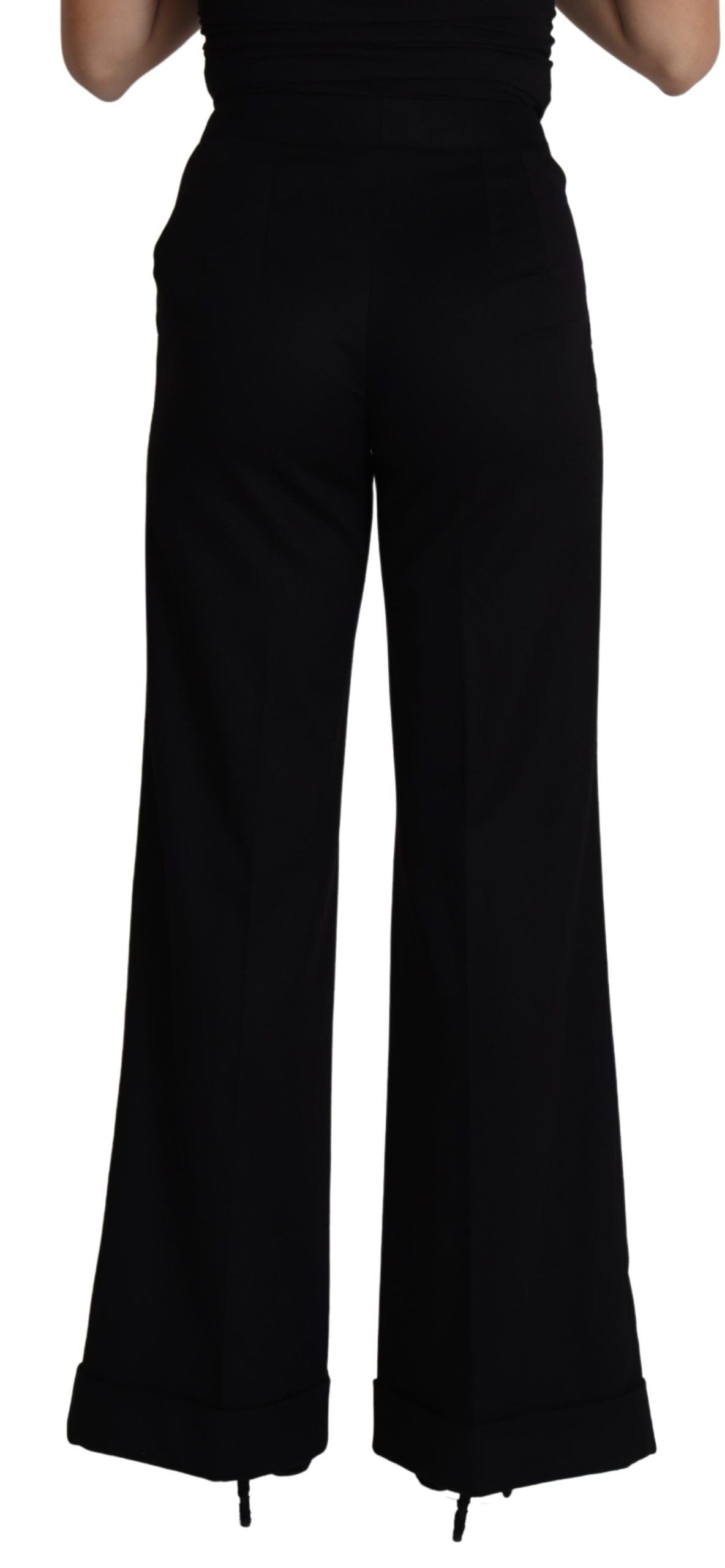 Dolce & Gabbana Schwarze Kaschmir-Hose mit weitem Bein für Frauen