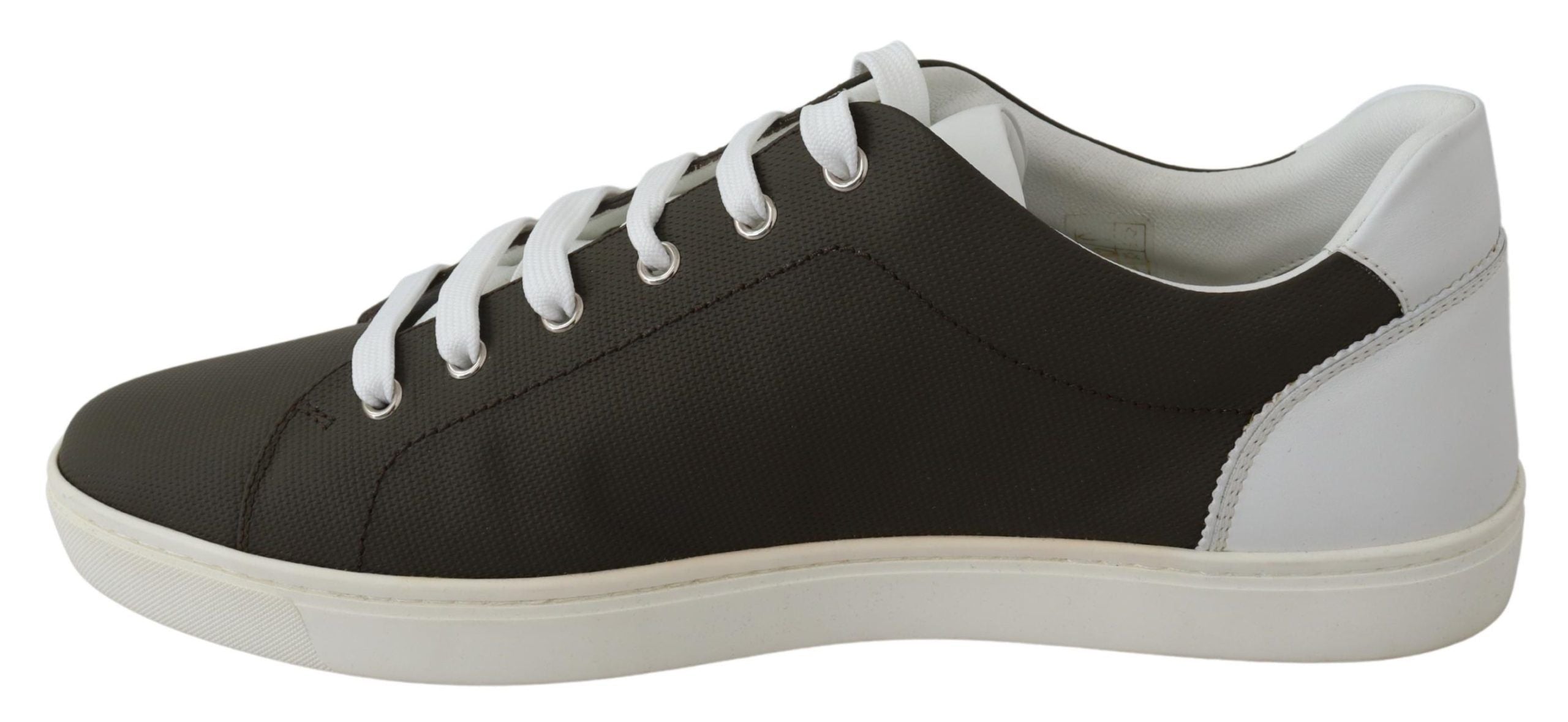 Dolce & Gabbana Weiße und grüne Sneakers aus Leder