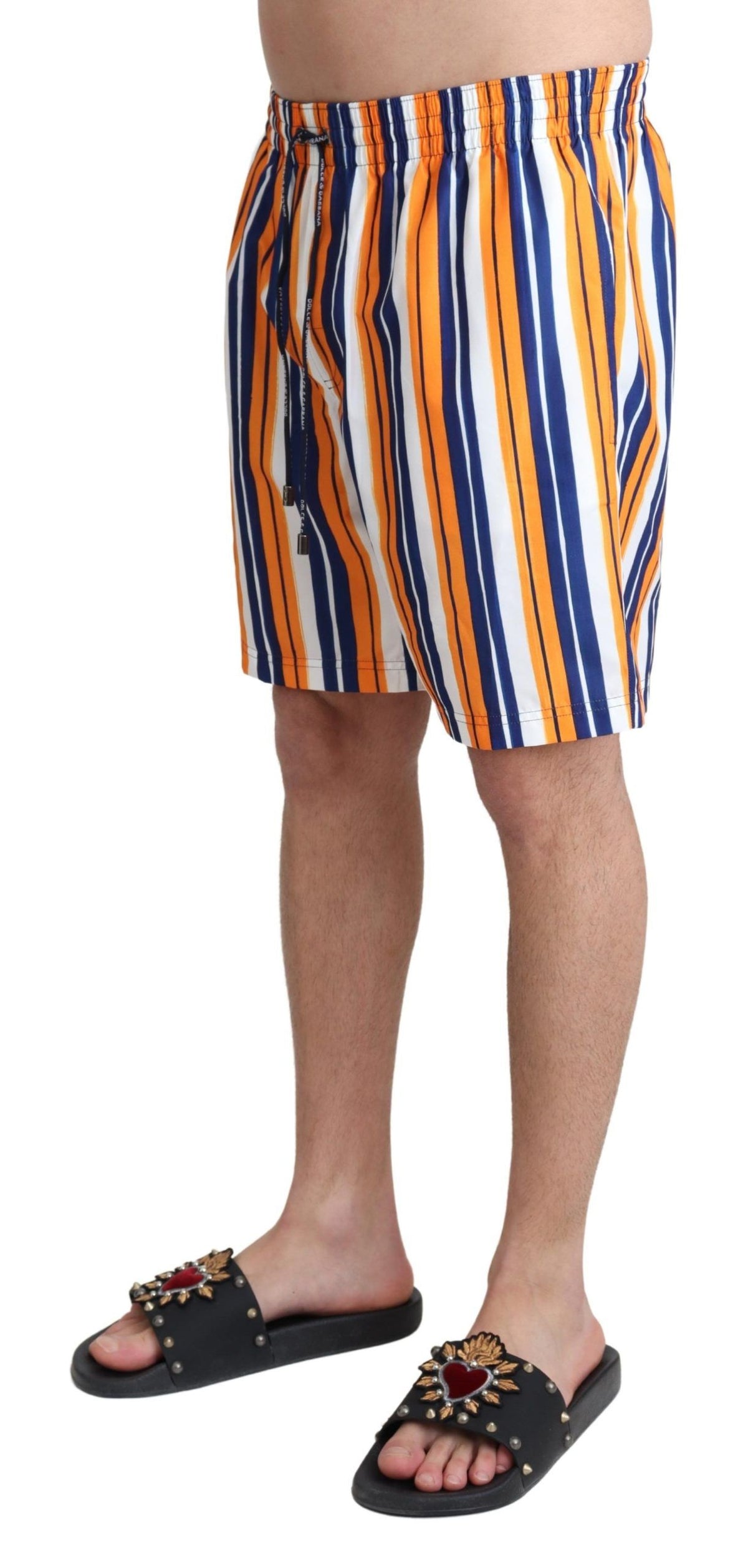 Dolce & Gabbana Mehrfarbig gestreifte Beachwear Badeshorts