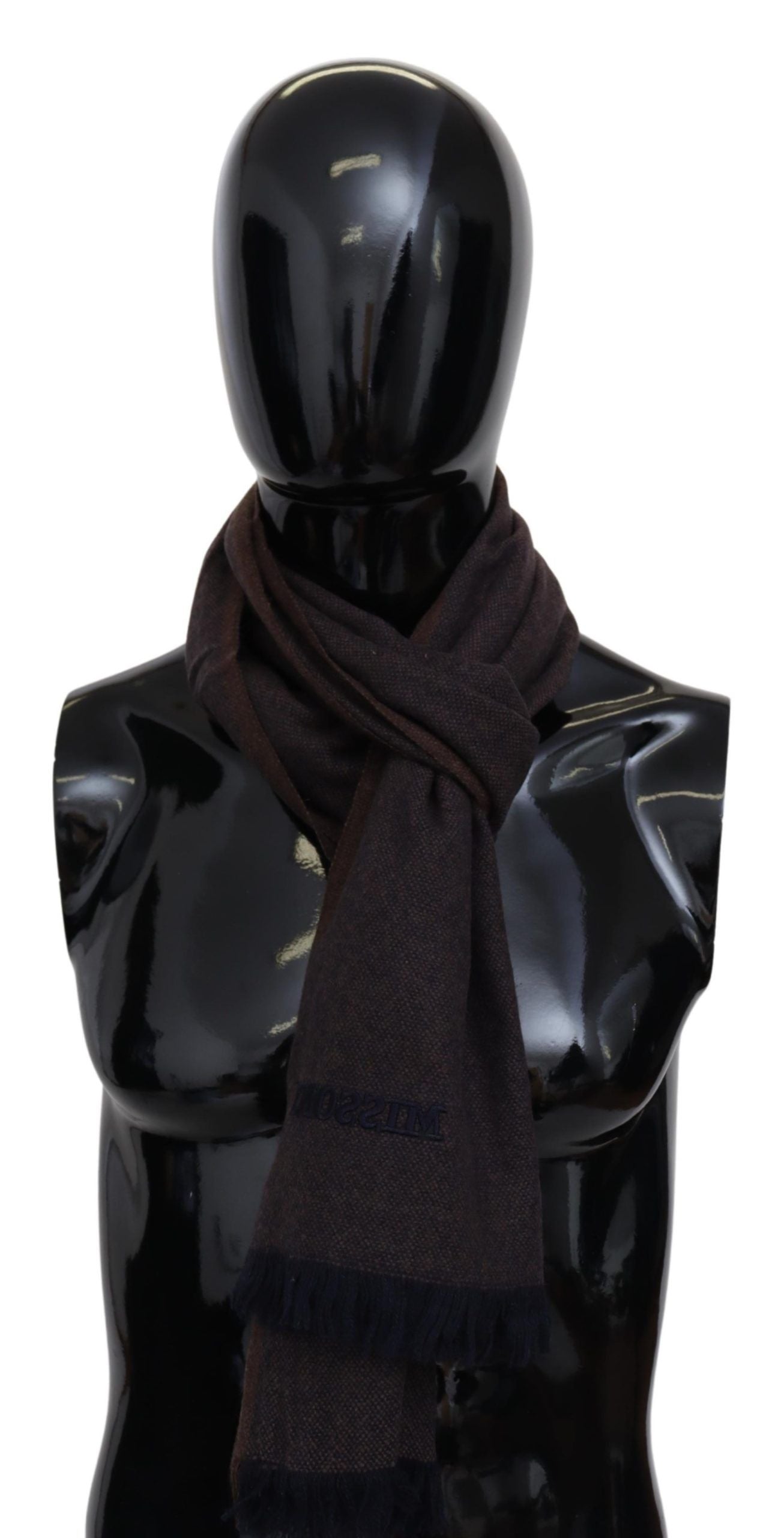 Missoni Braun 100% Kaschmir Unisex Hals Wrap Fransen Schal