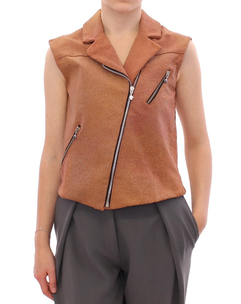 La Maison du Couturier Braune Lederjacke Weste
