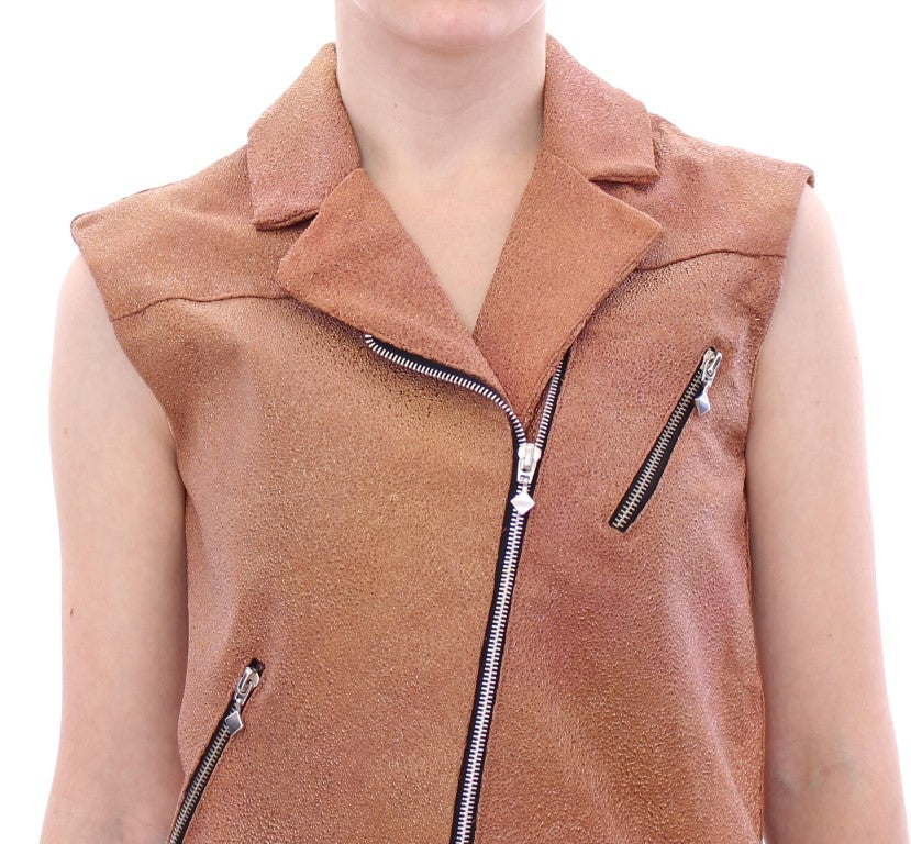 La Maison du Couturier Braune Lederjacke Weste