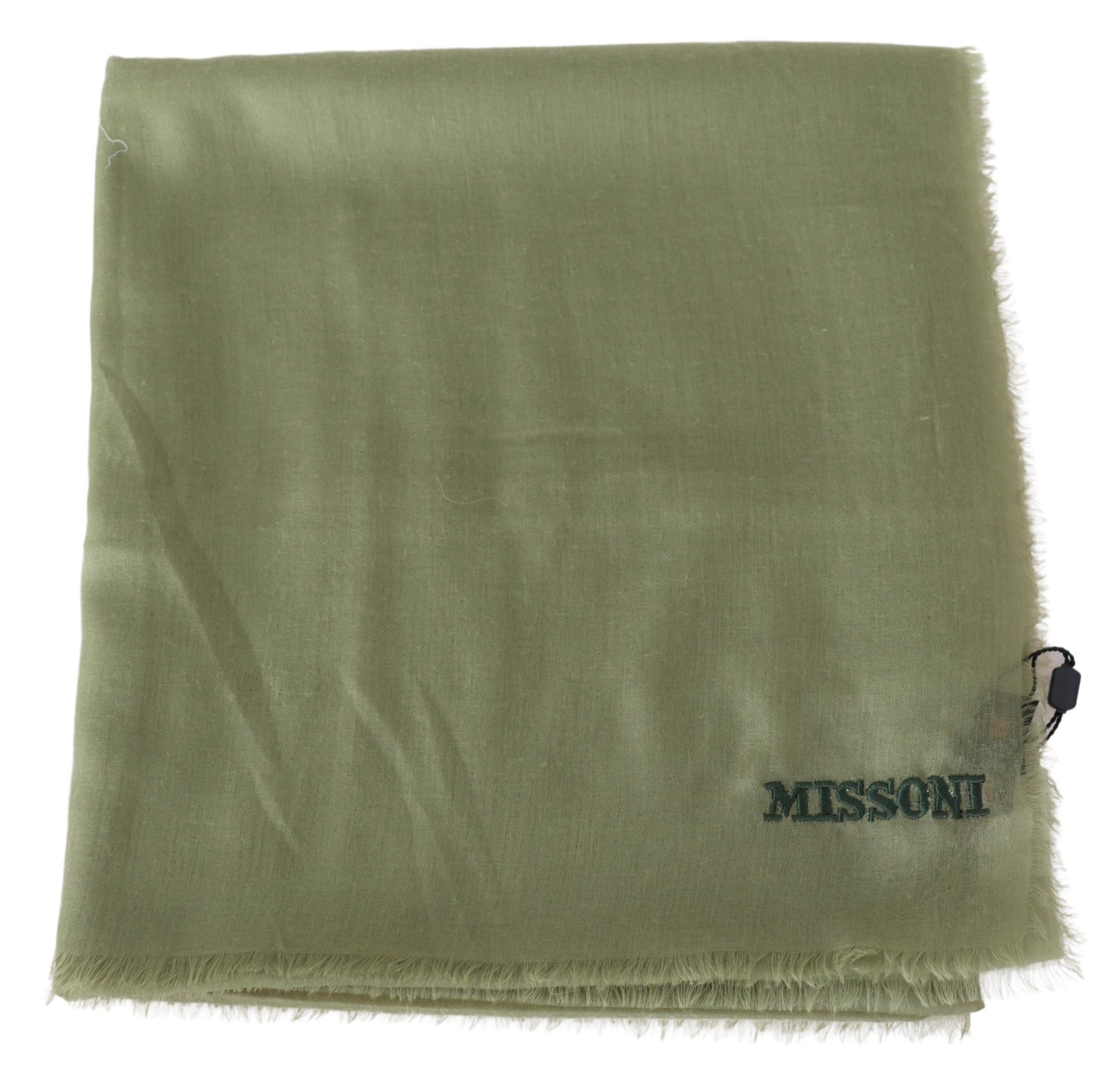 Missoni Grüner Kaschmir-Unisex-Halstuchschal