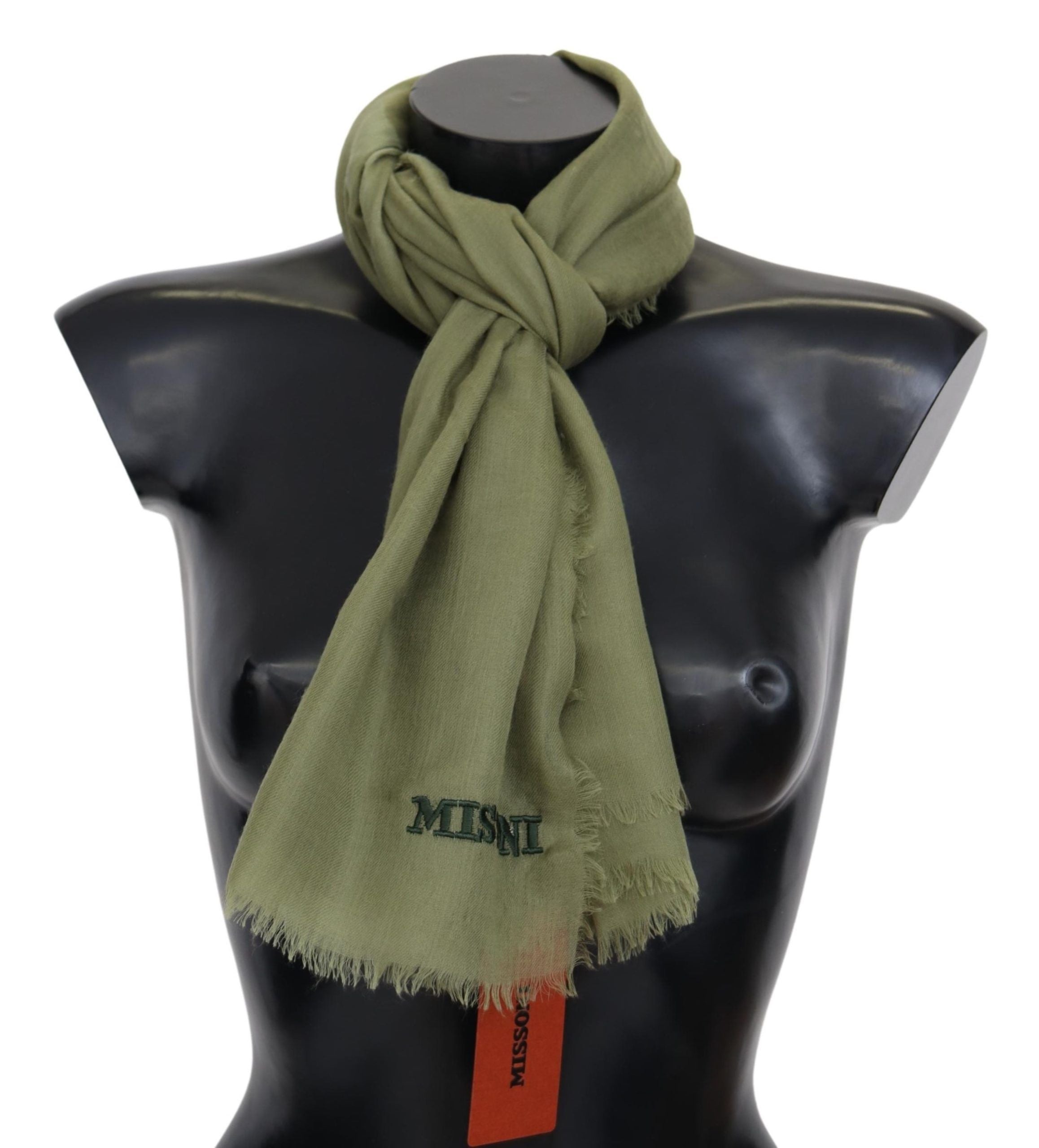 Missoni Grüner Kaschmir-Unisex-Halstuchschal