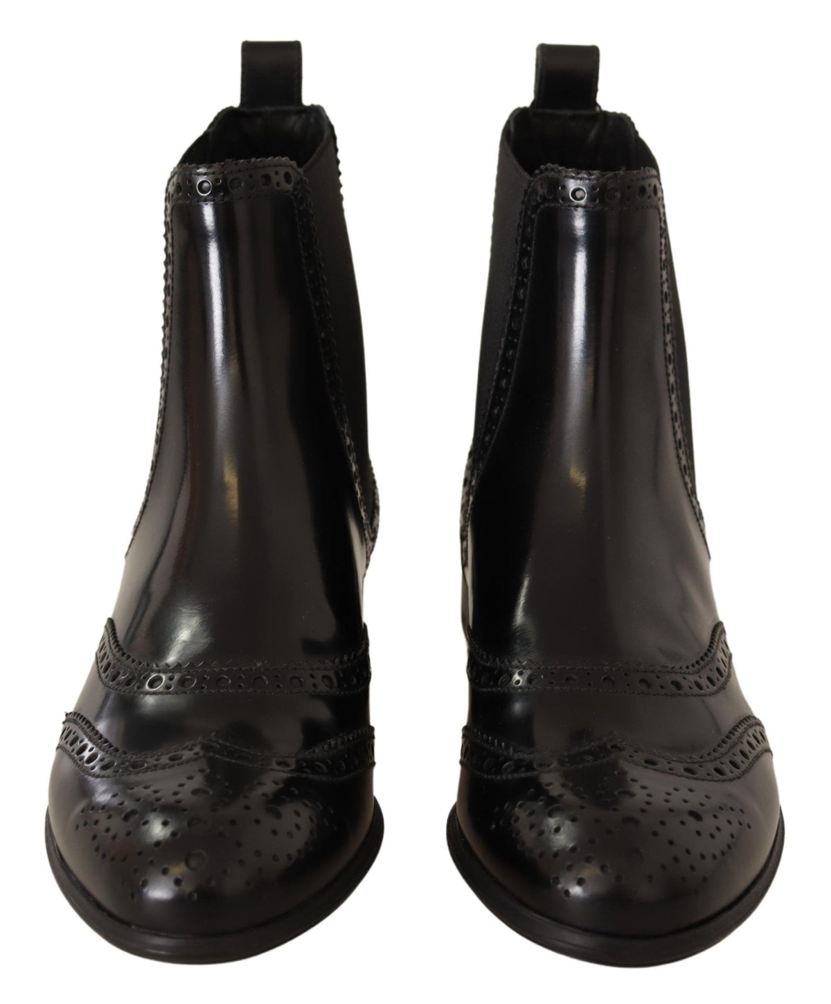 Dolce & Gabbana Schwarz Leder Knöchel hohe flache Stiefel Schuhe