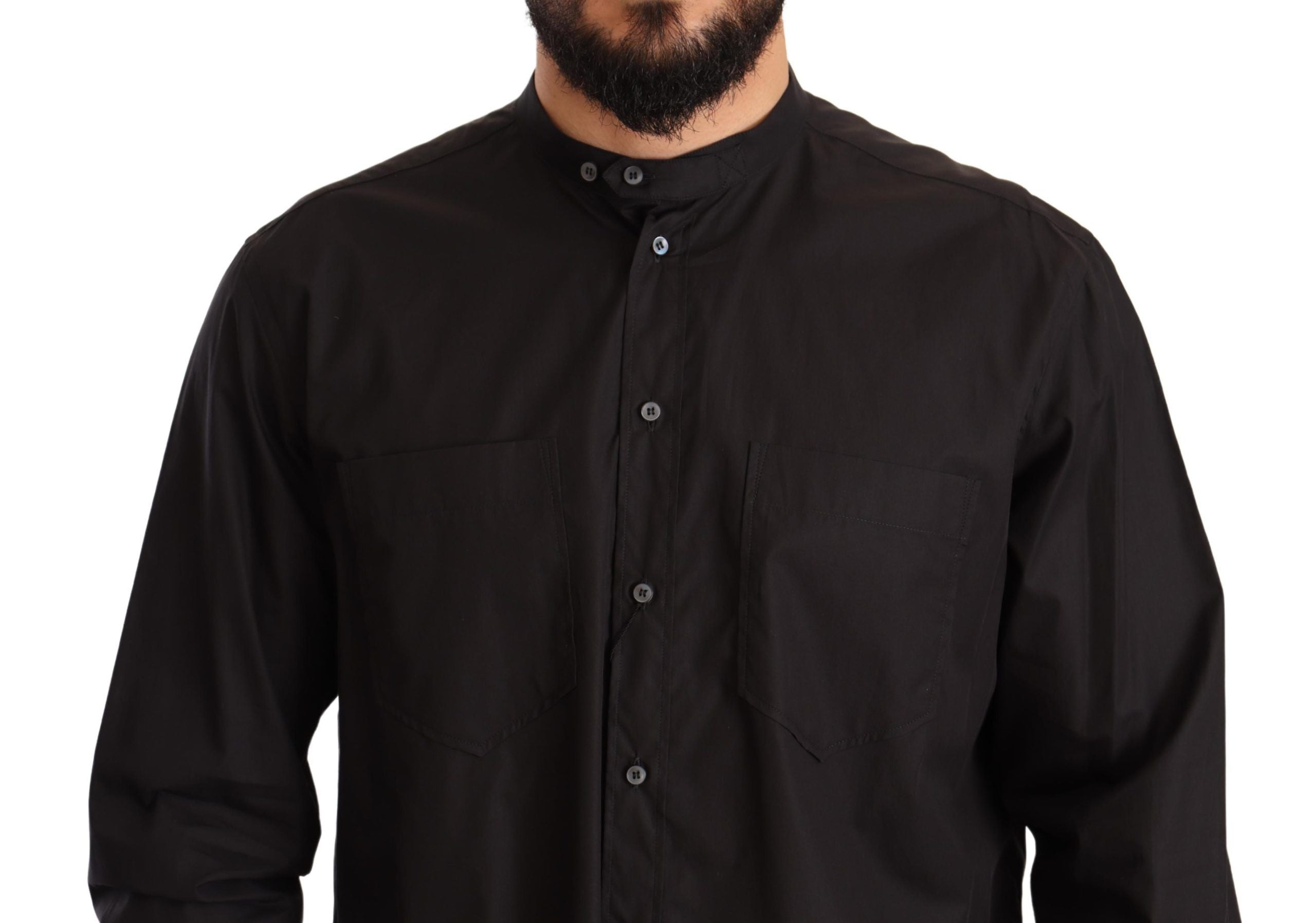 Dolce & Gabbana Schwarzes Hemd aus 100% Baumwolle für formelle Anlässe