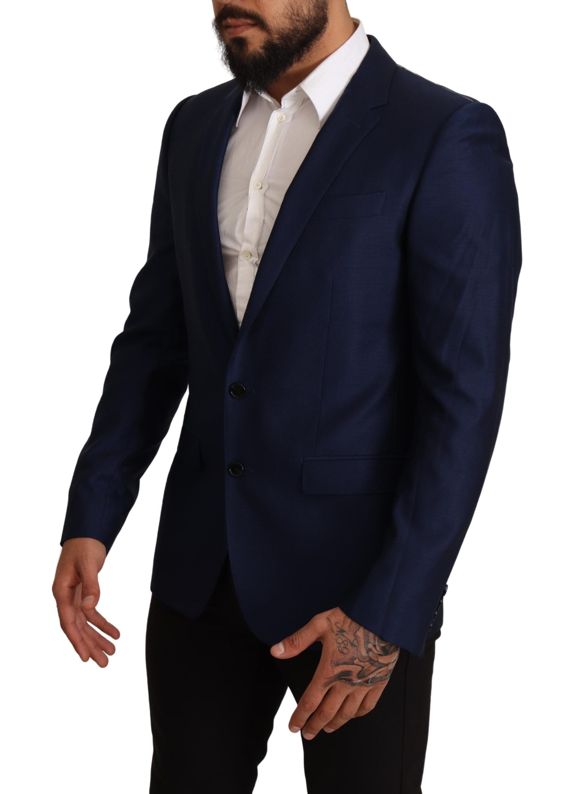 Dolce & Gabbana Marineblaue Slim Fit Jacke MARTINI Blazer