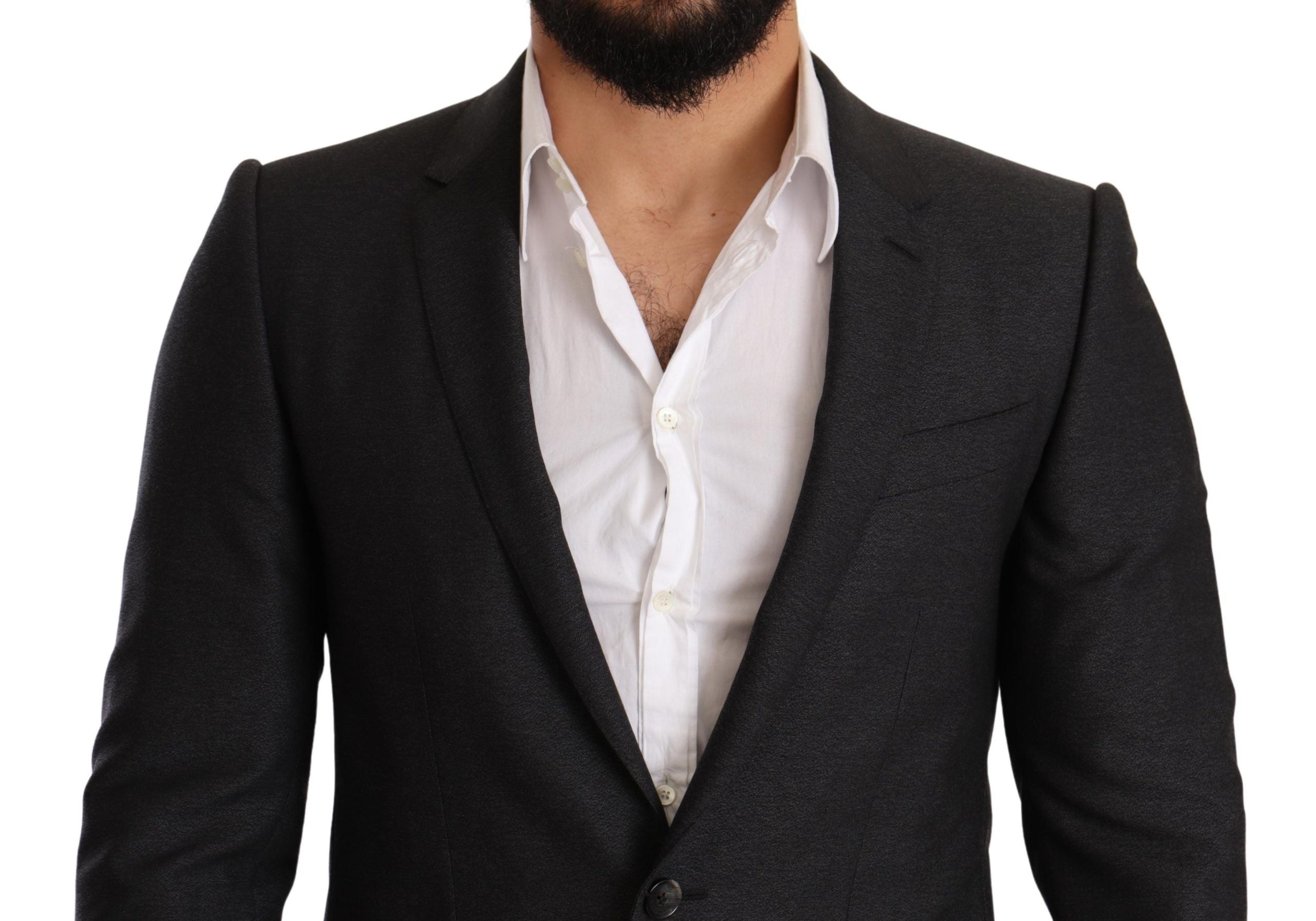 Dolce & Gabbana Graue Wolle MARTINI Slim Fit Set Anzug