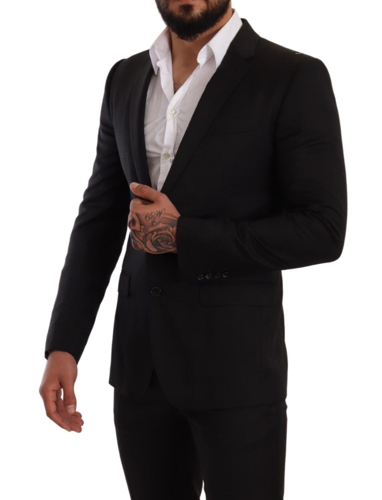 Dolce & Gabbana Schwarzer Karo-Anzug MARTINI SLIM FIT 2 Stück