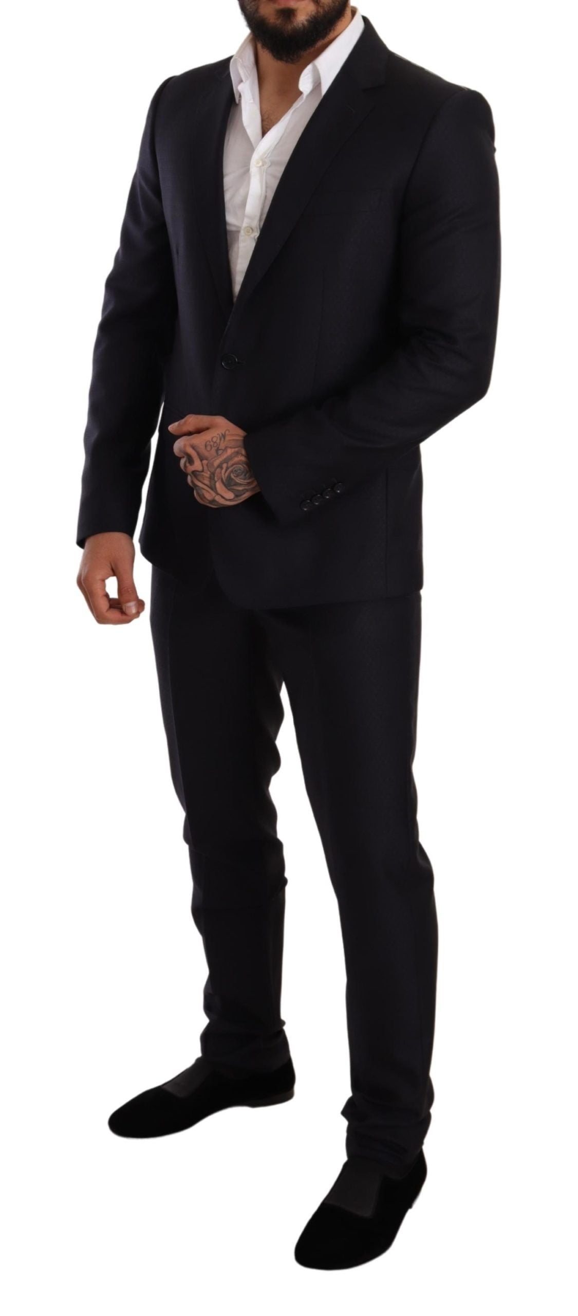 Dolce & Gabbana Blau gemustert MARTINI SLIM FIT 2 Stück Anzug