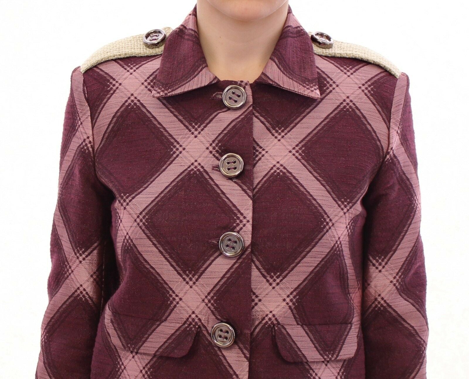 House of Holland Karo Trenchcoat Blazer Lila Jacke