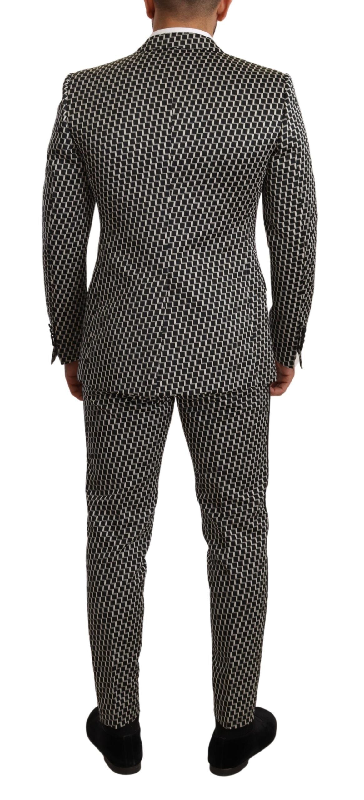 Dolce & Gabbana Schwarz Weiß Karo 3er Set MARTINI Anzug