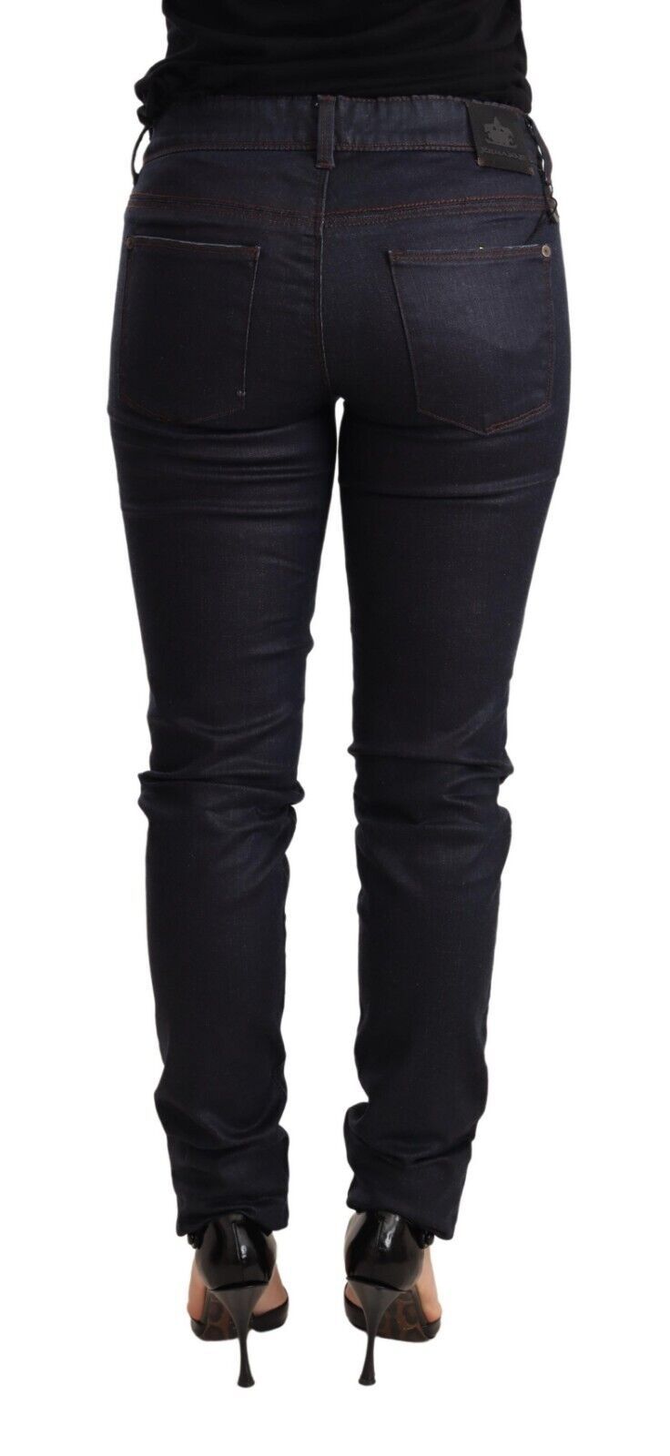 Ermanno Scervino Blaue Low Waist Skinny Slim Trouser Baumwolljeans