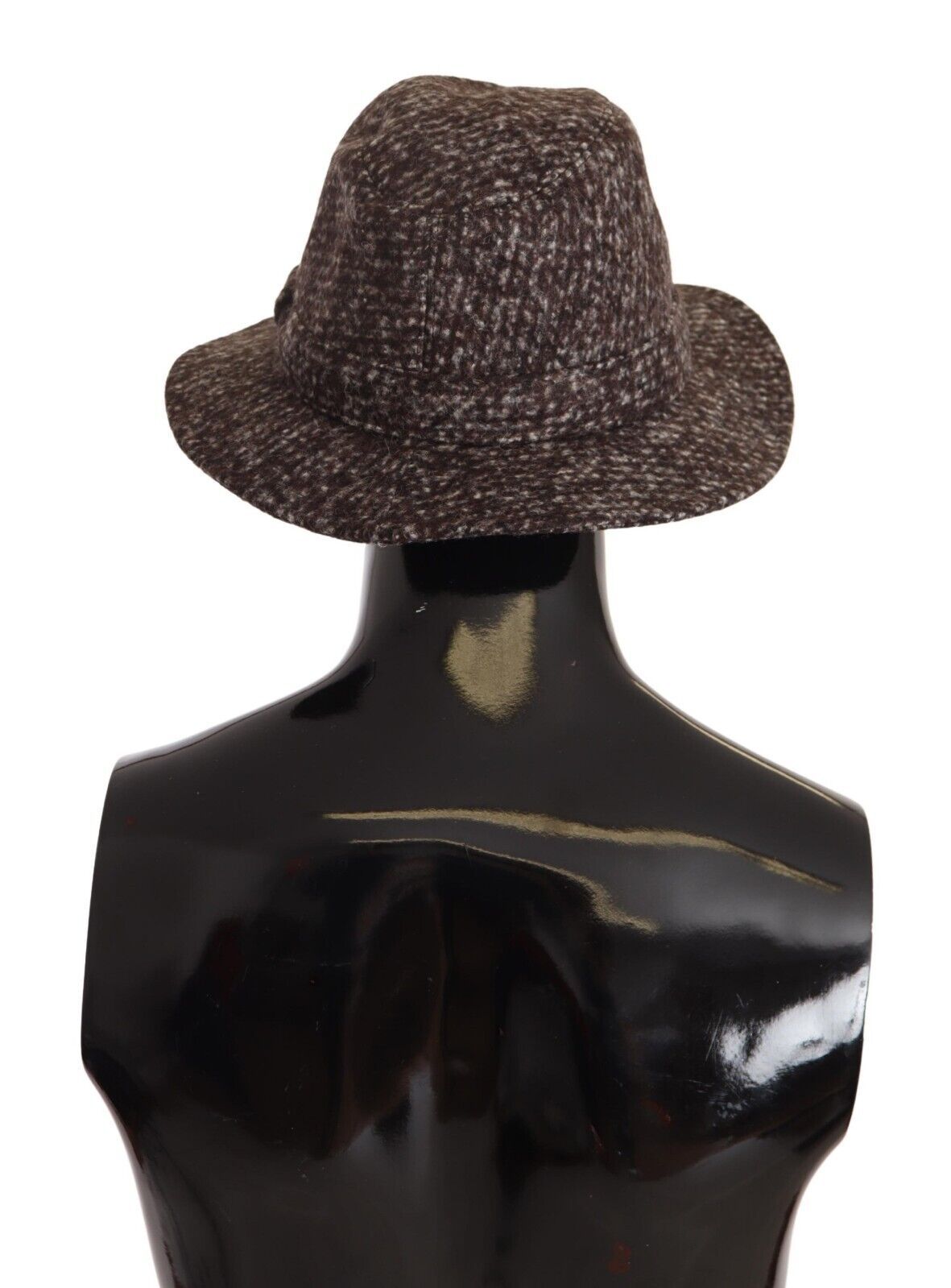 Dolce & Gabbana Grauer Melange-Mischgewebe-Tweed-Hut