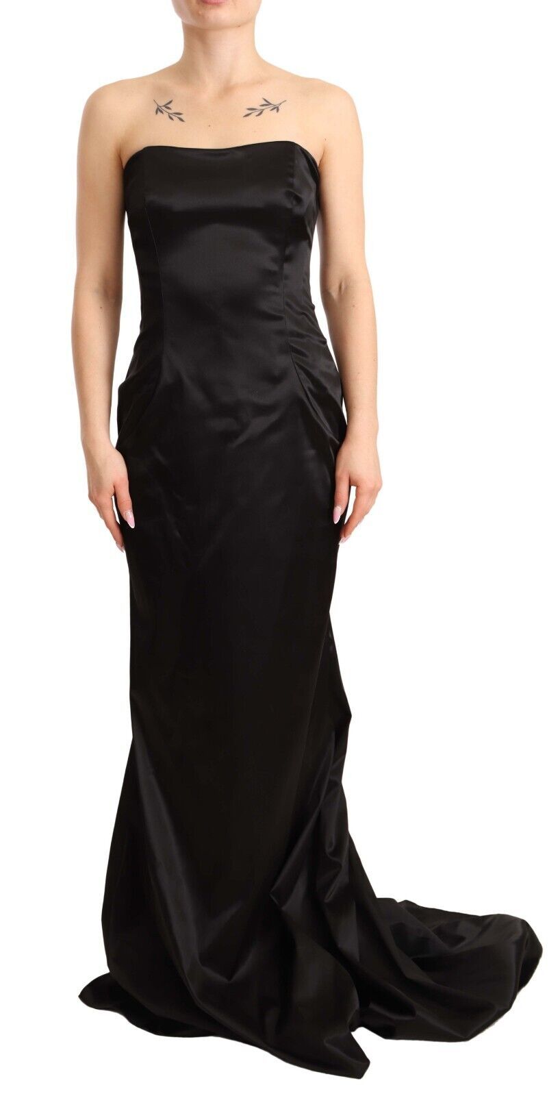 Dolce & Gabbana Schwarzes Seiden-Stretch-Etuikleid im Meerjungfrauen-Look