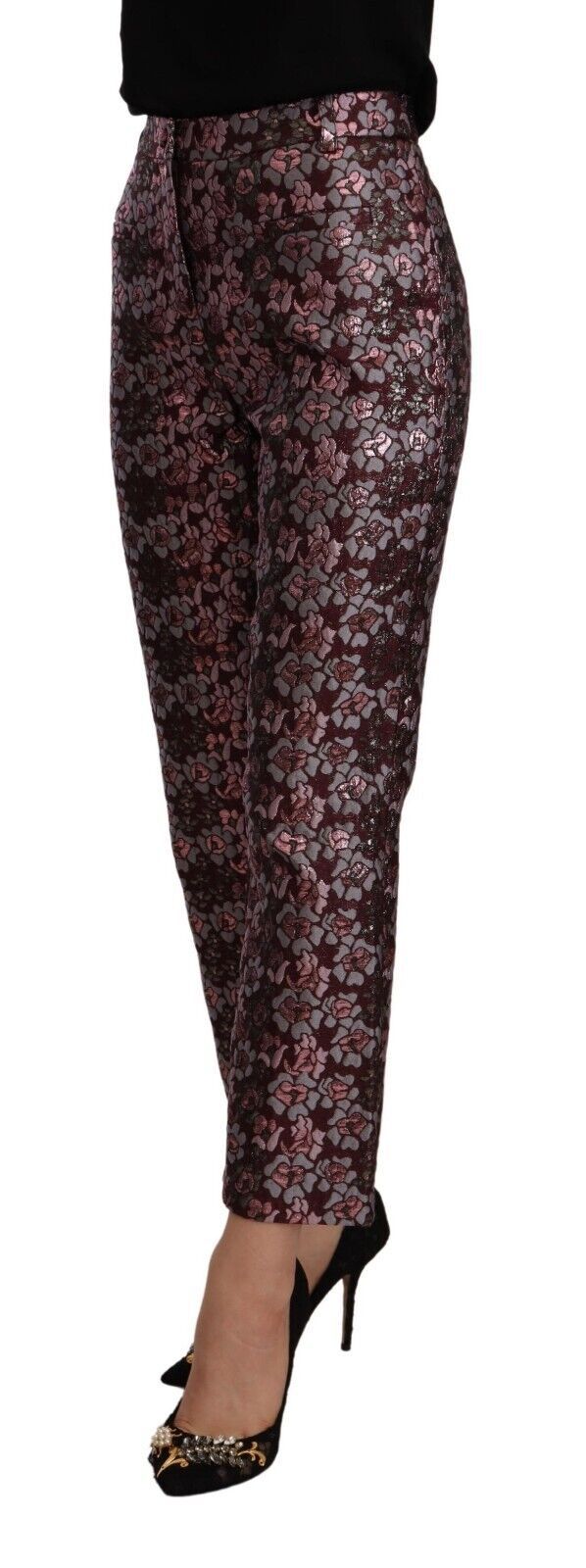 House of Holland Multicolor Floral Jacquard Ausgestellte Hose
