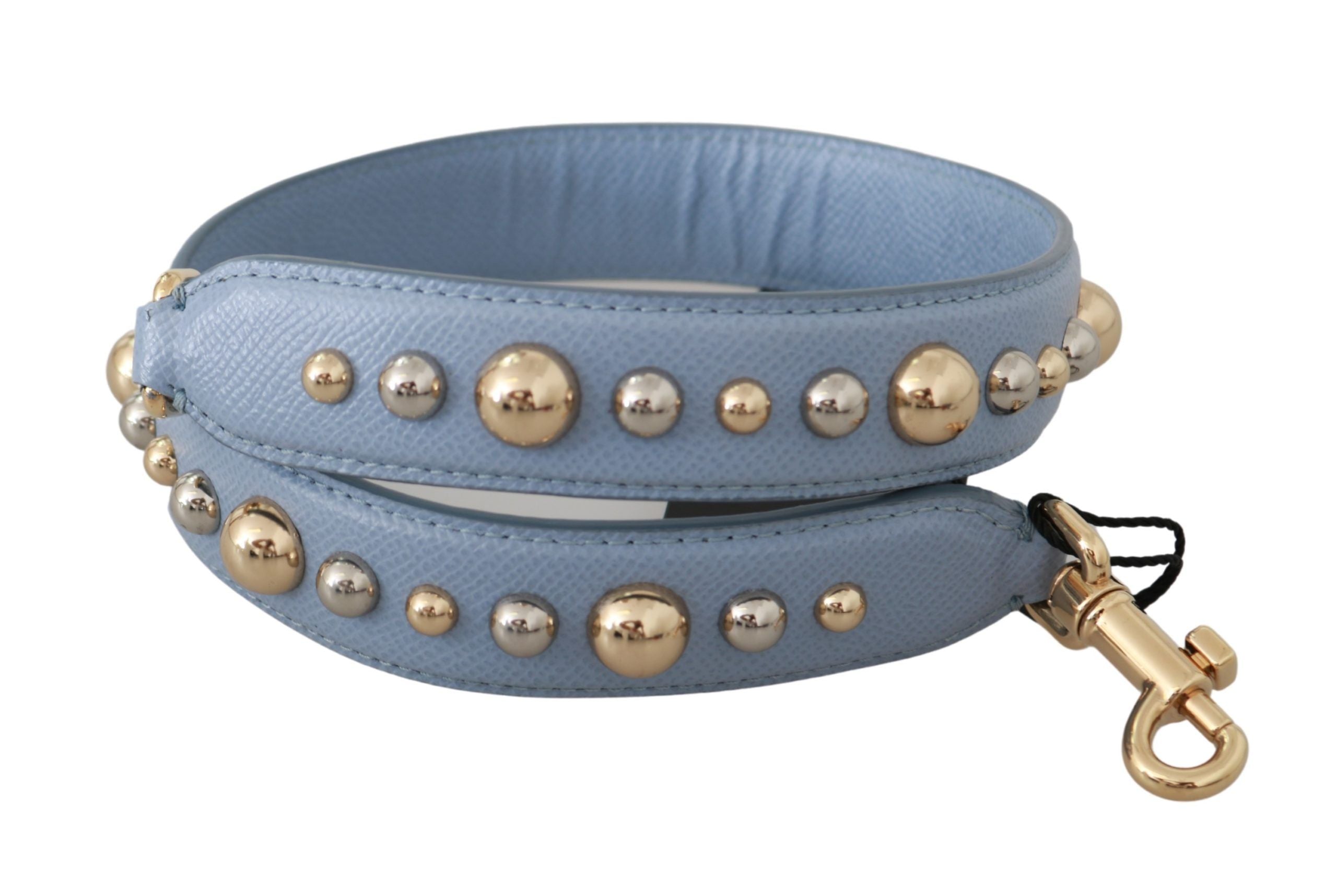 Dolce & Gabbana Blaue Lederhandtasche Accessoire Schulterriemen