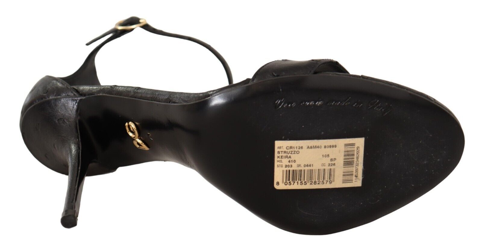 Dolce & Gabbana Schwarz Strauß Knöchelriemen Heels Sandalen Schuhe