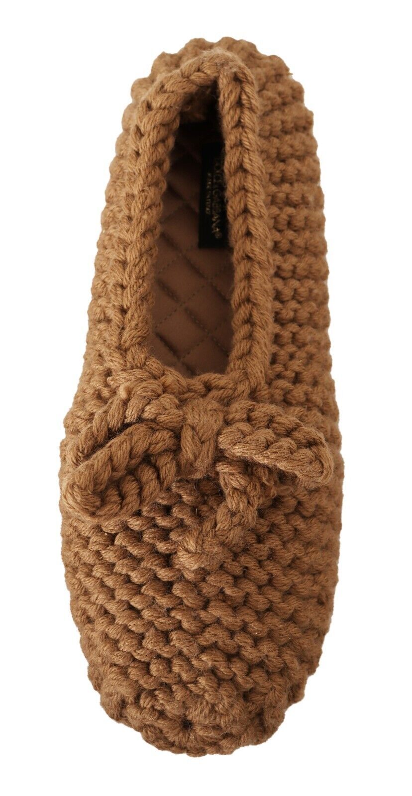 Dolce & Gabbana Braun Slip On Ballerina Flats Wolle stricken Schuhe