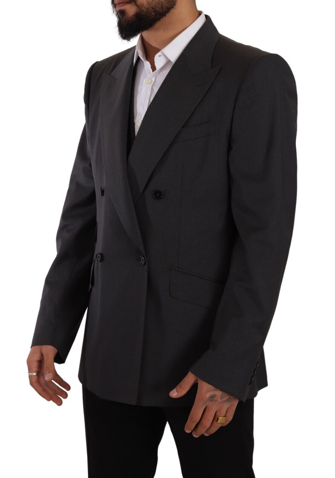 Dolce & Gabbana Grauer zweireihiger SICILIA-Blazer (2 Teile)