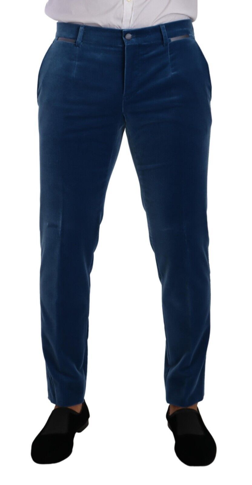 Dolce & Gabbana Blauer SICILIA Samt Slim Fit 2 Stück Anzug