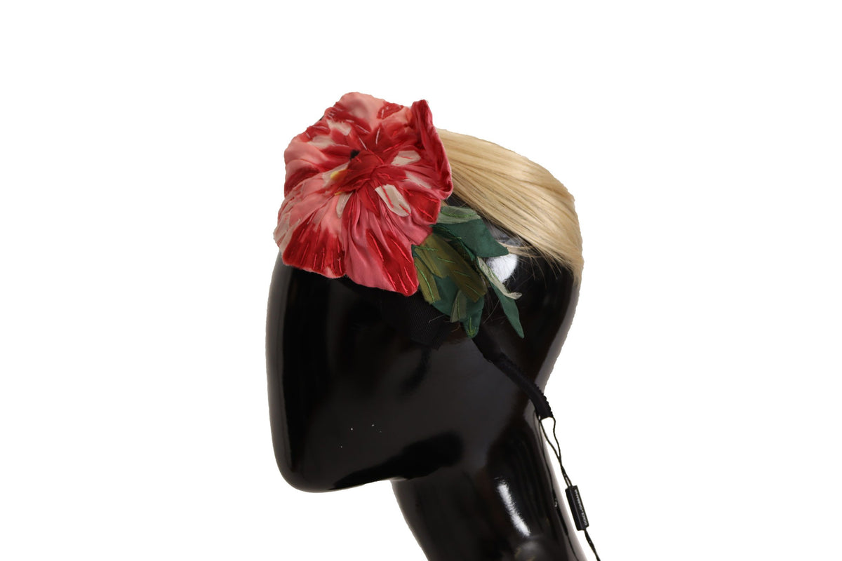 Dolce & Gabbana Schwarz Seide Weiß Haar Parrucchiera Diadem Stirnband