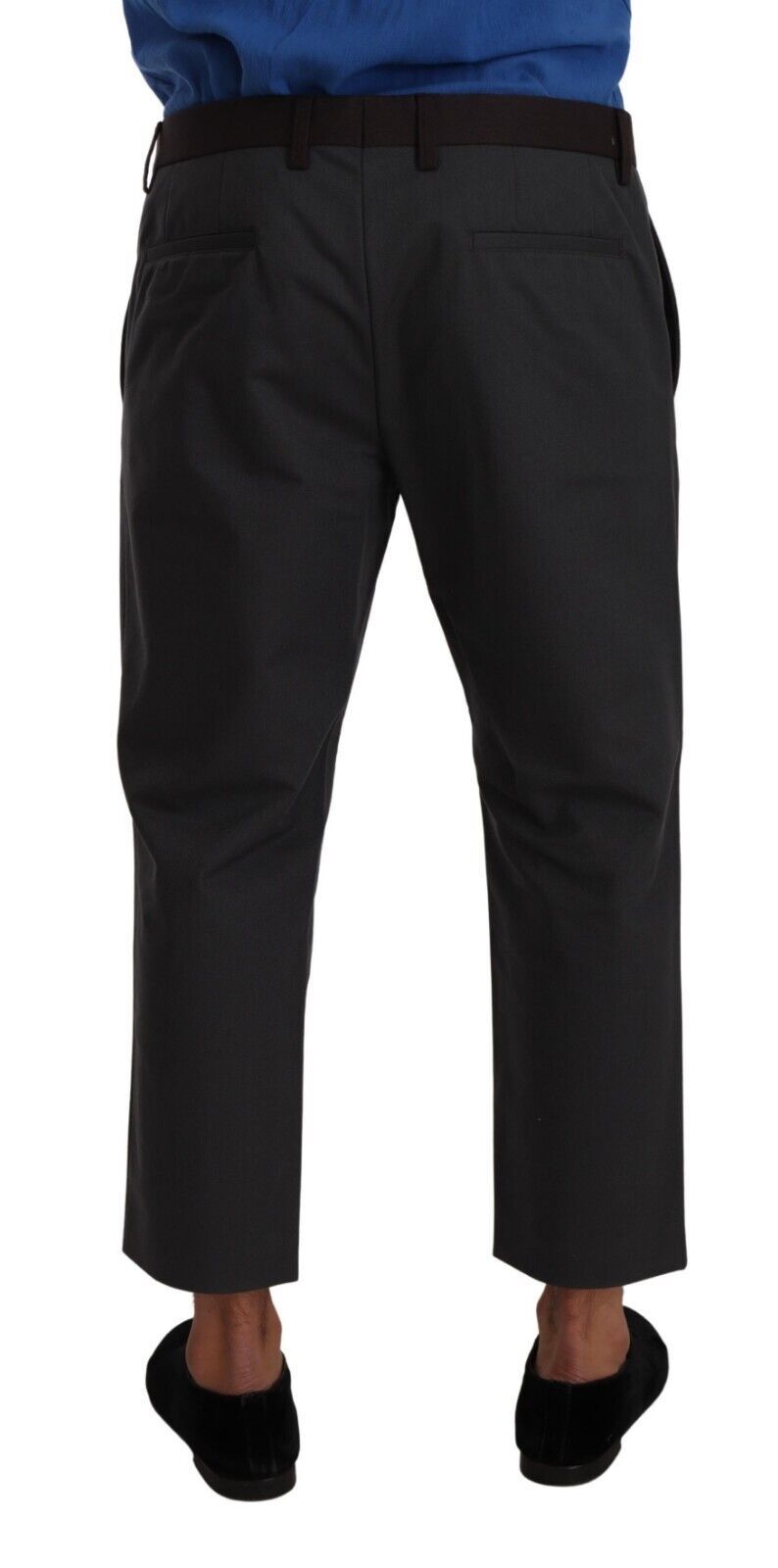 Dolce & Gabbana Grau Bordeaux gestreifte Cropped-Hose