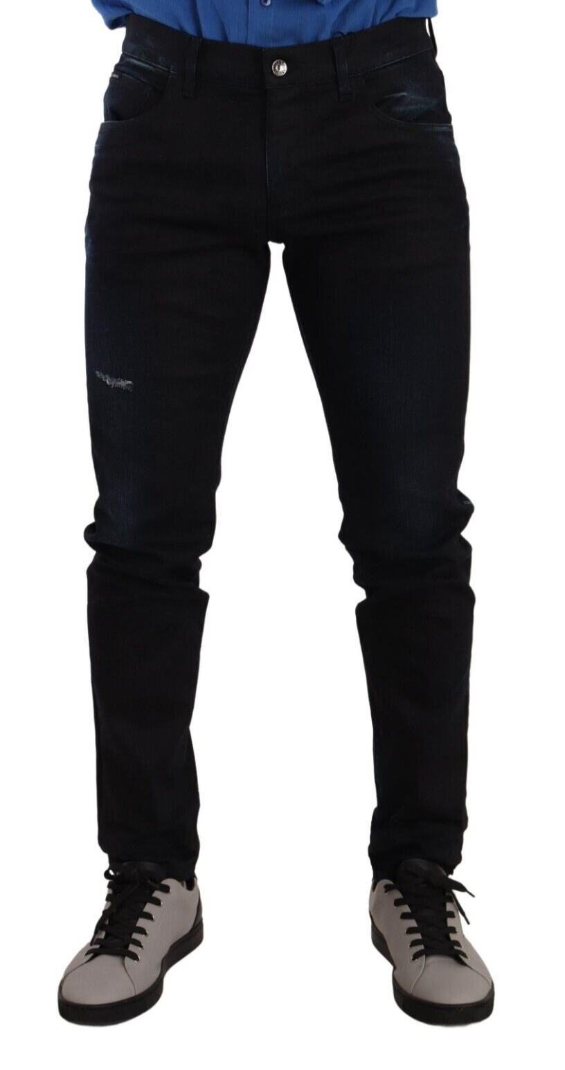 Dolce & Gabbana Blaue Baumwoll-Stretch-Denim-Hosenjeans