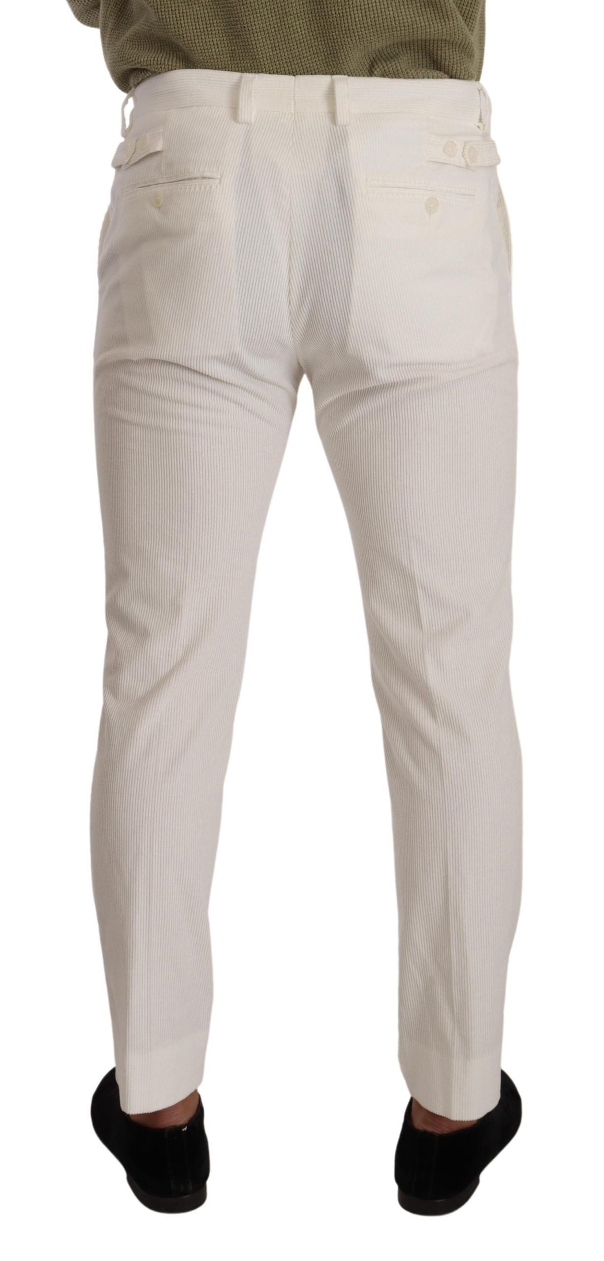 Dolce & Gabbana Weiße Skinny-Cord-Hose aus Baumwolle