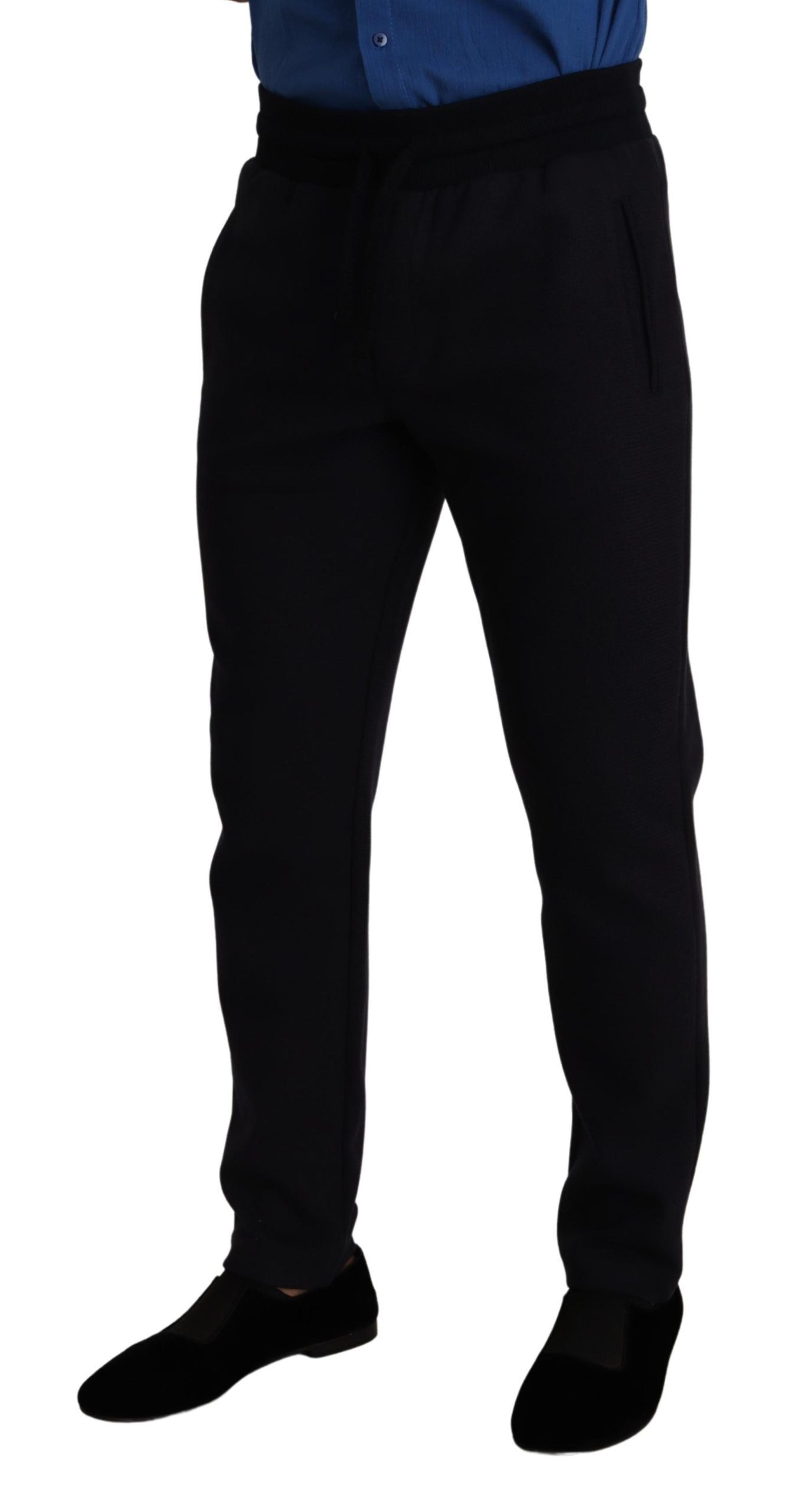 Dolce & Gabbana Blaue Baumwoll-Stretch-Jogging-Hose