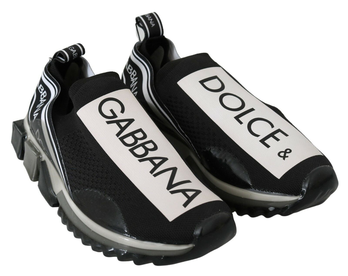 Dolce & Gabbana Schwarz Weiß SORRENTO Sport Stretch Sneakers