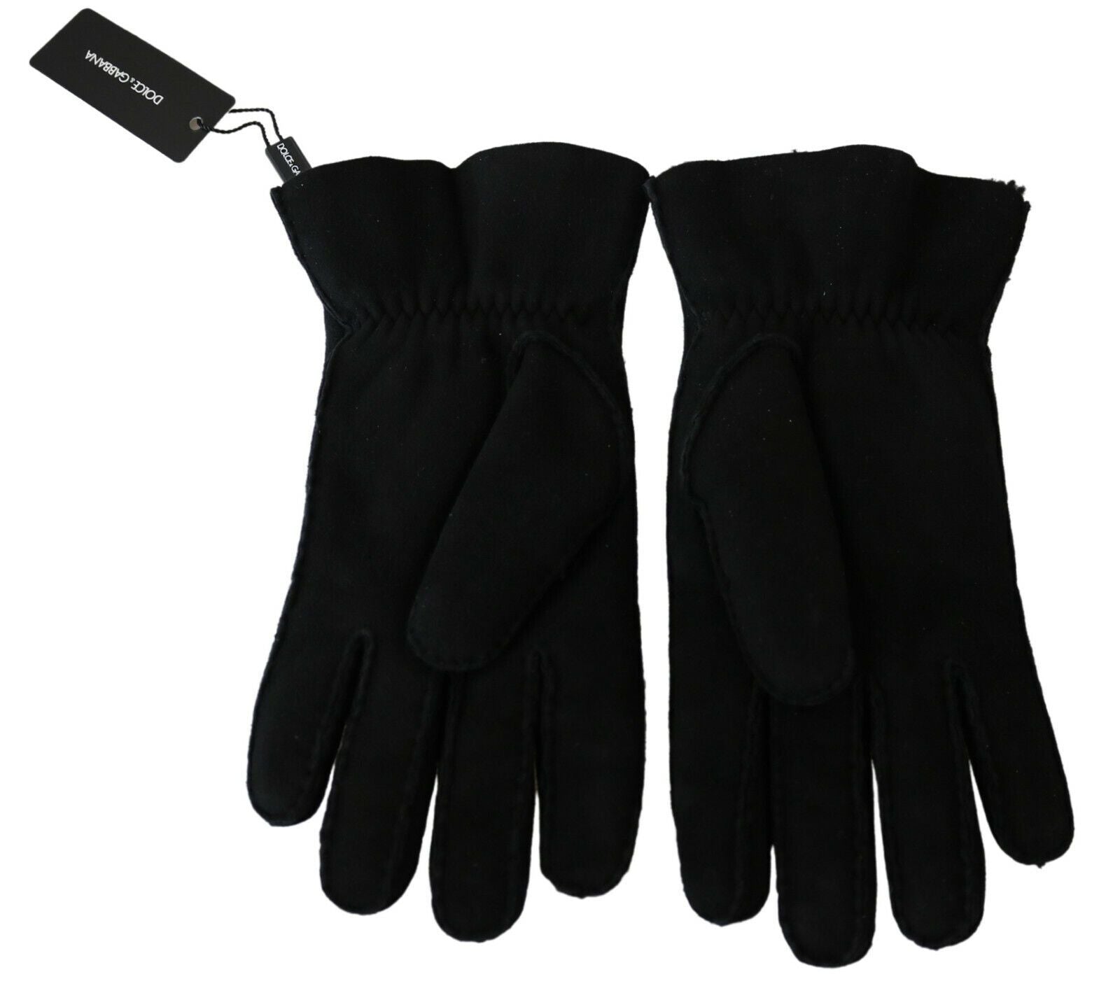 Dolce & Gabbana Schwarzes Leder Motorrad Biker Fäustlinge Handschuhe