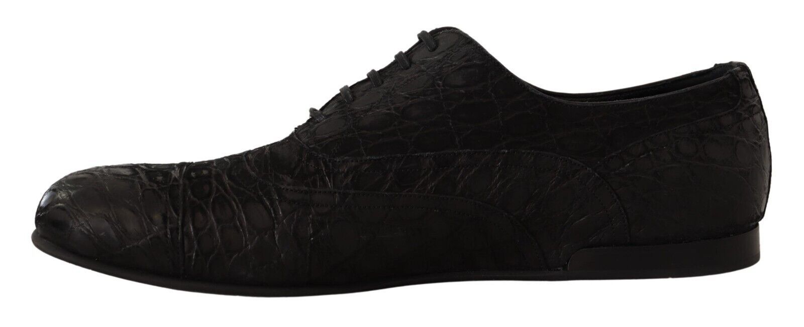 Dolce & Gabbana Schwarzes Kaimanleder Herren Oxford Schuhe