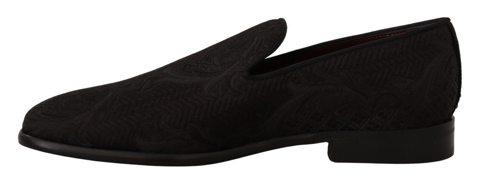 Dolce & Gabbana Schwarz Floral Brokat Hausschuhe Loafers Schuhe