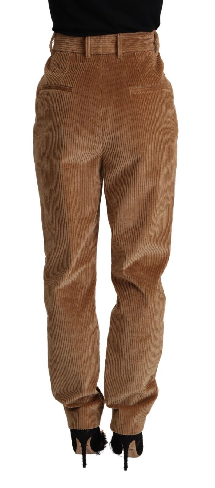 Dolce & Gabbana Brauner Baumwollcord mit hoher Taille und Skinny Pants