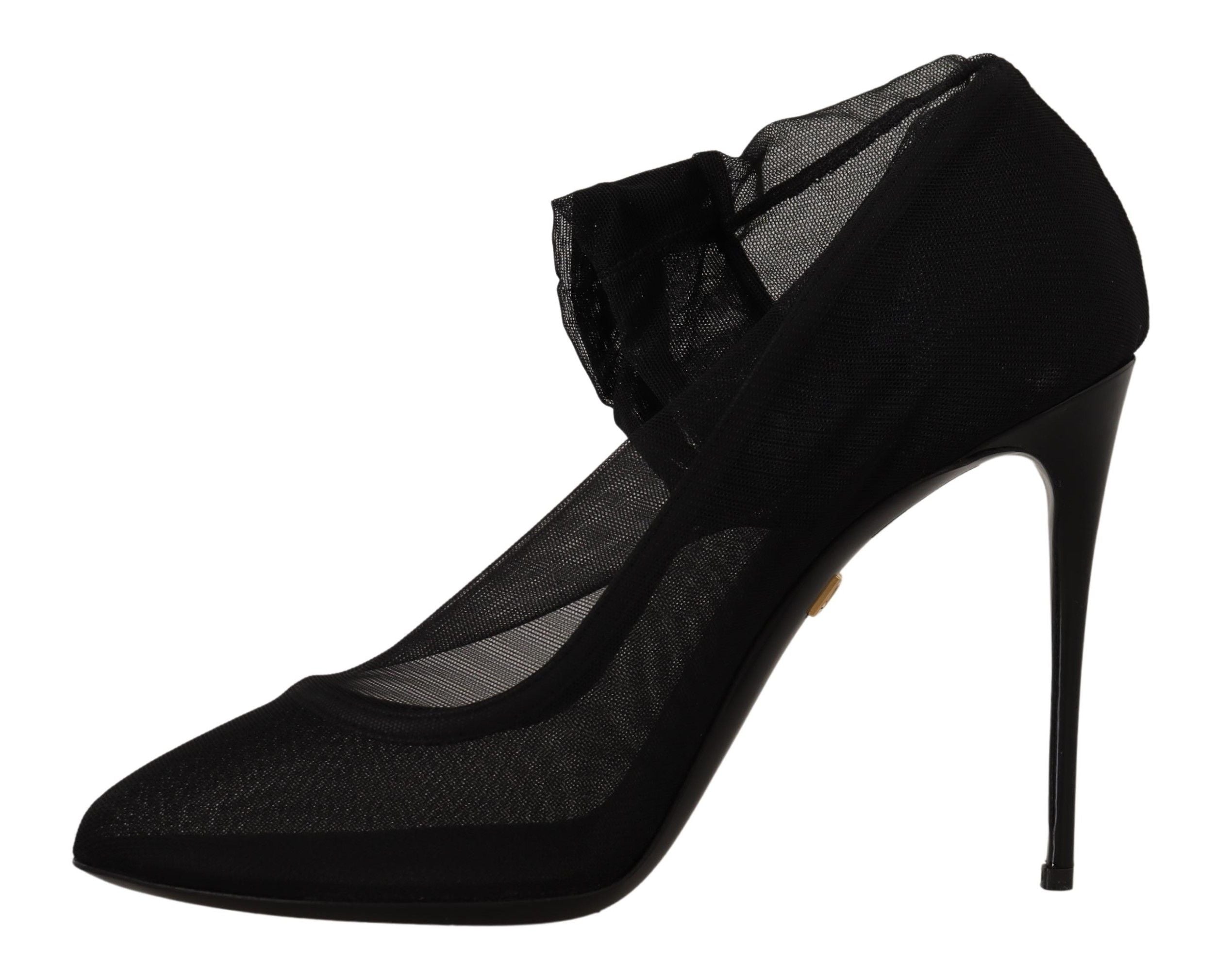 Dolce & Gabbana Schwarz Tüll Stretch Stiefel Pumps Schuhe
